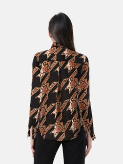 Vince Snakeskin & Houndstooth Print Blouse Size S