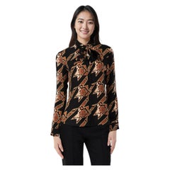 Vince Snakeskin & Houndstooth Print Blouse Size S