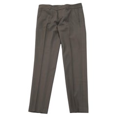 Vince Straight Cut Trousers in Brown Wool