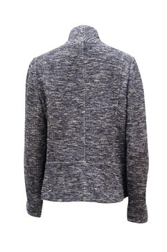 Vince Tweed-Jacke mit offener Passform und Struktur aus blauer Baumwolle