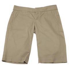 Bermuda Vince en coton beige à motif twill