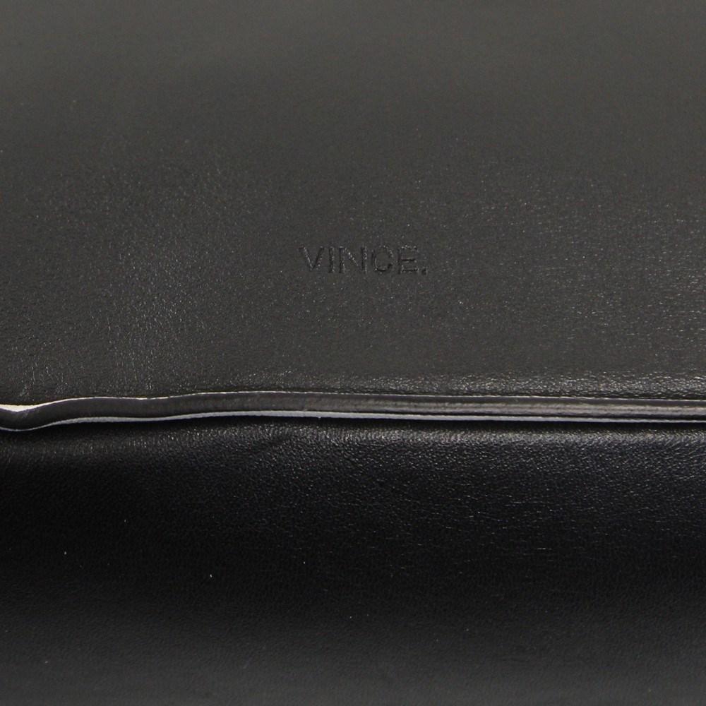 Vince Vintage 2000s black leather purse with white edges For Sale 3