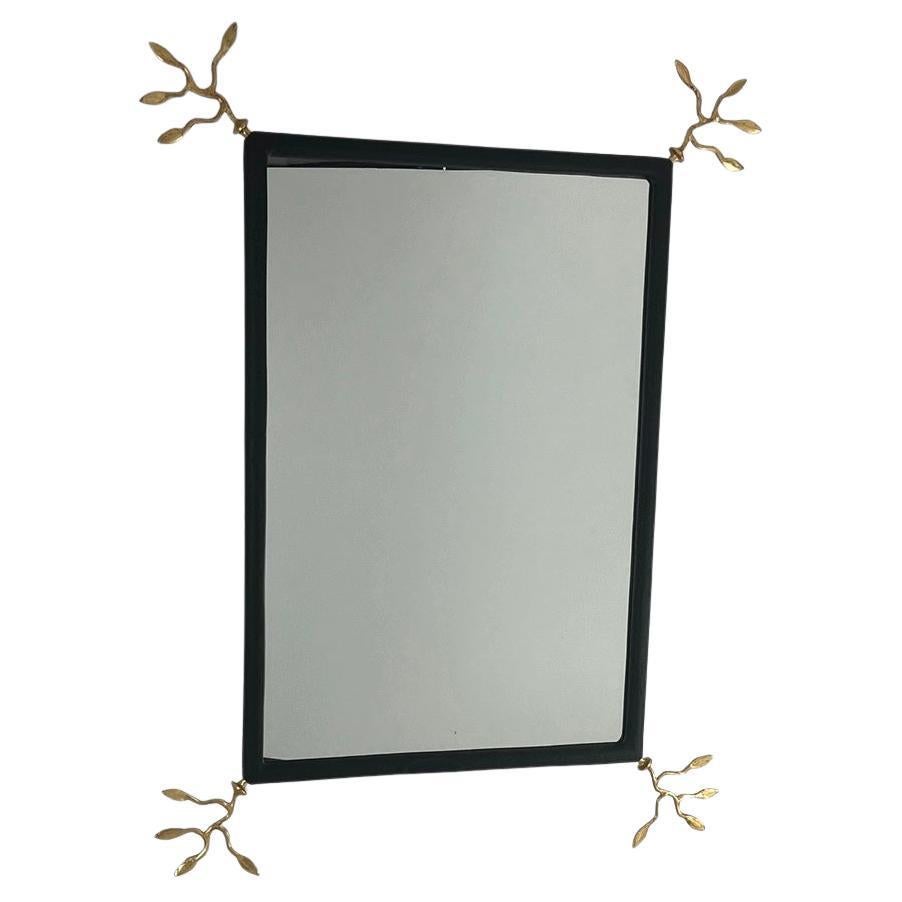Vincennes Mirror -  Matte Black Plaster  by Bourgeois Boheme Atelier For Sale