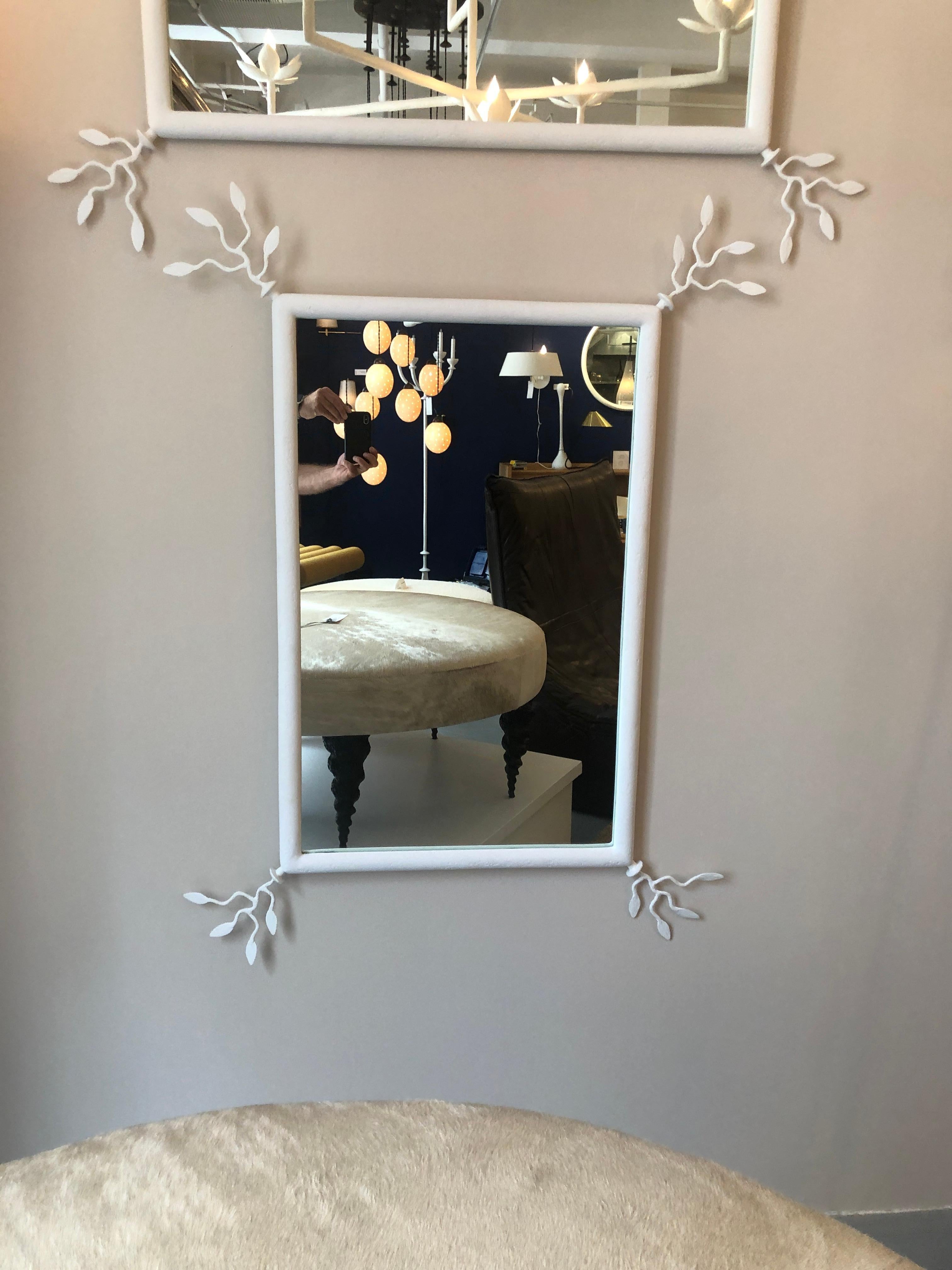 Vincennes Mirror,  White Plaster Finish. In New Condition For Sale In Los Angeles, CA