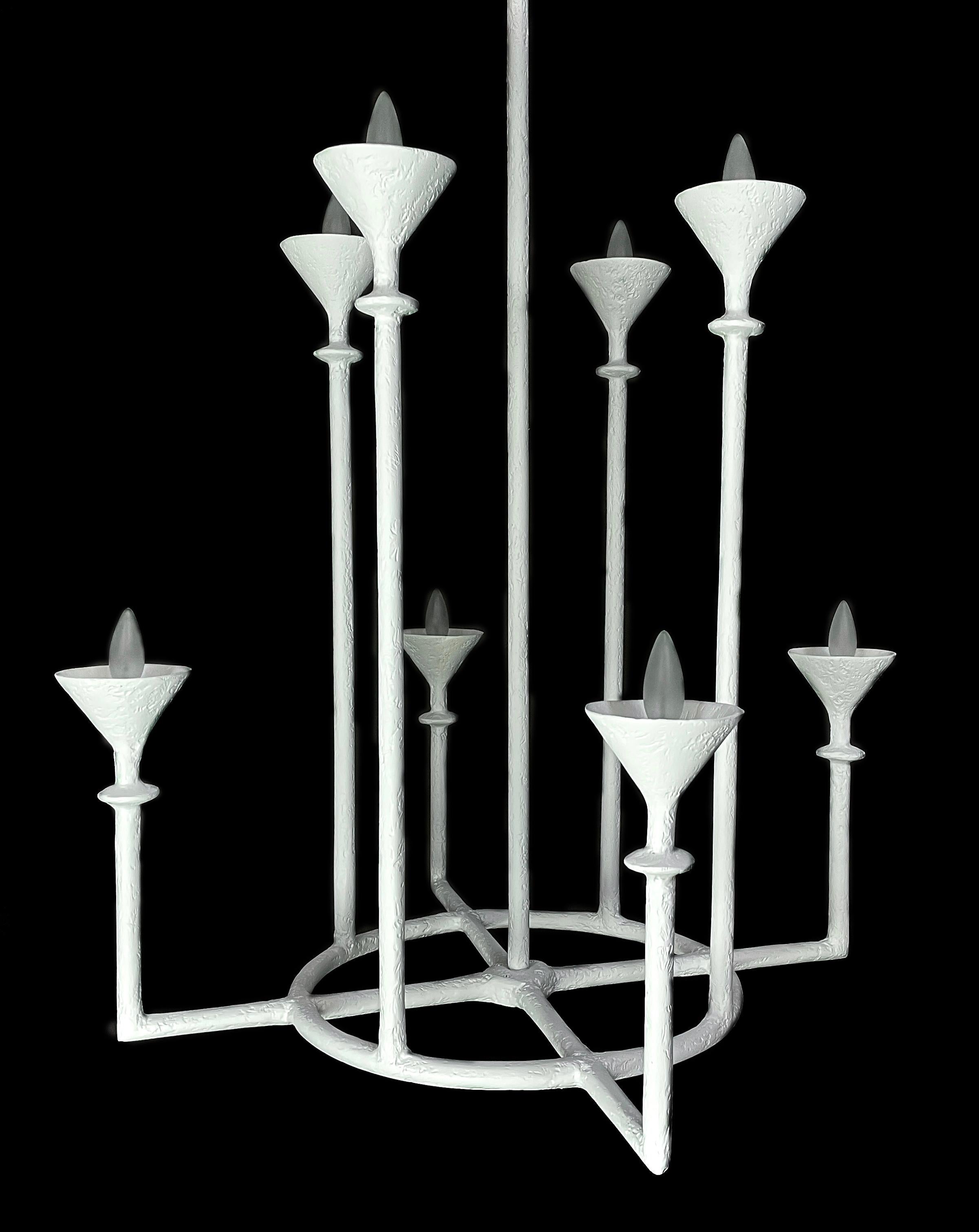 Plaster Vincennes Primo Chandelier, by Bourgeois Boheme Atelier For Sale