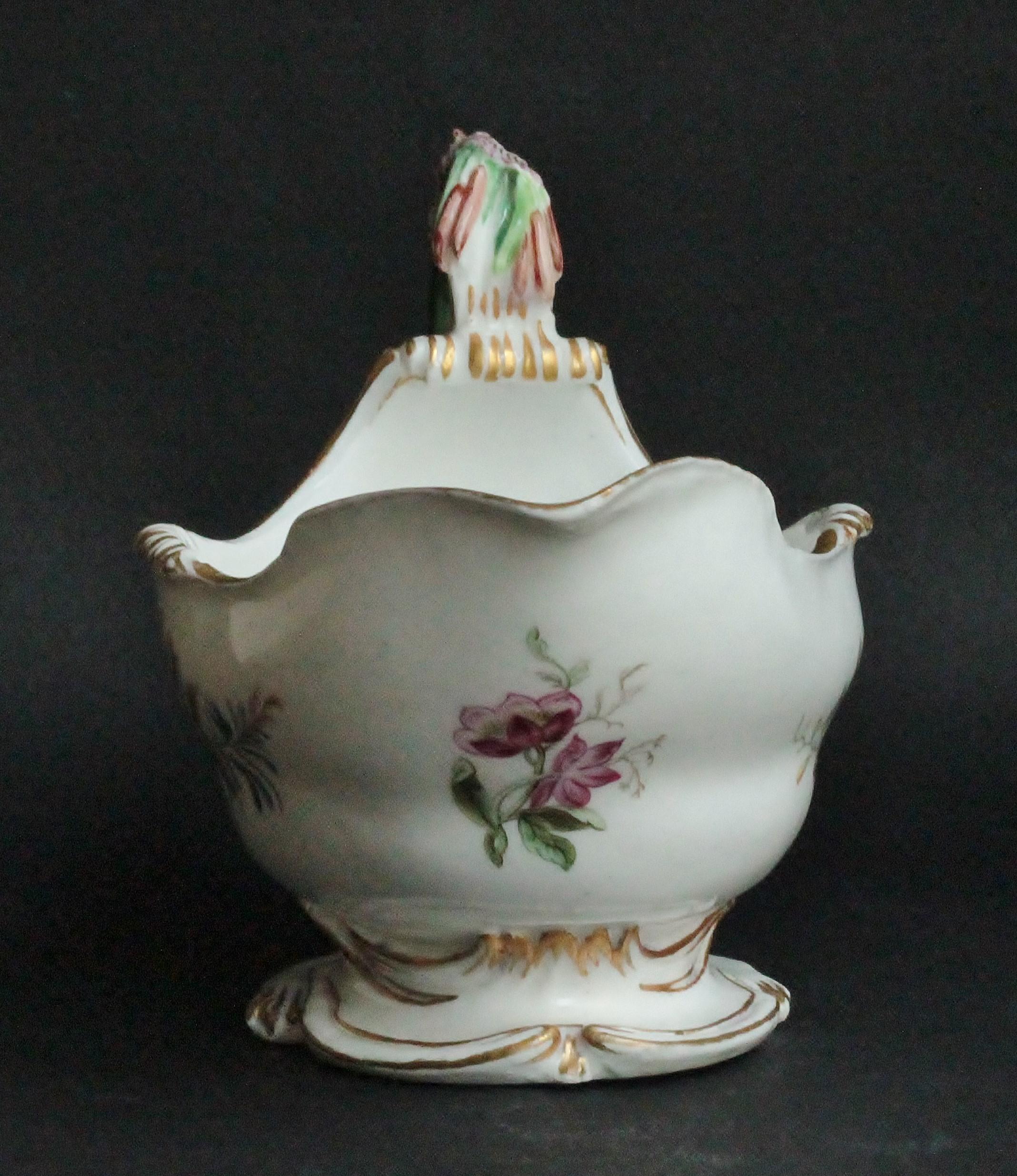 French Vincennes Sauceboat, circa 1749-1752 For Sale