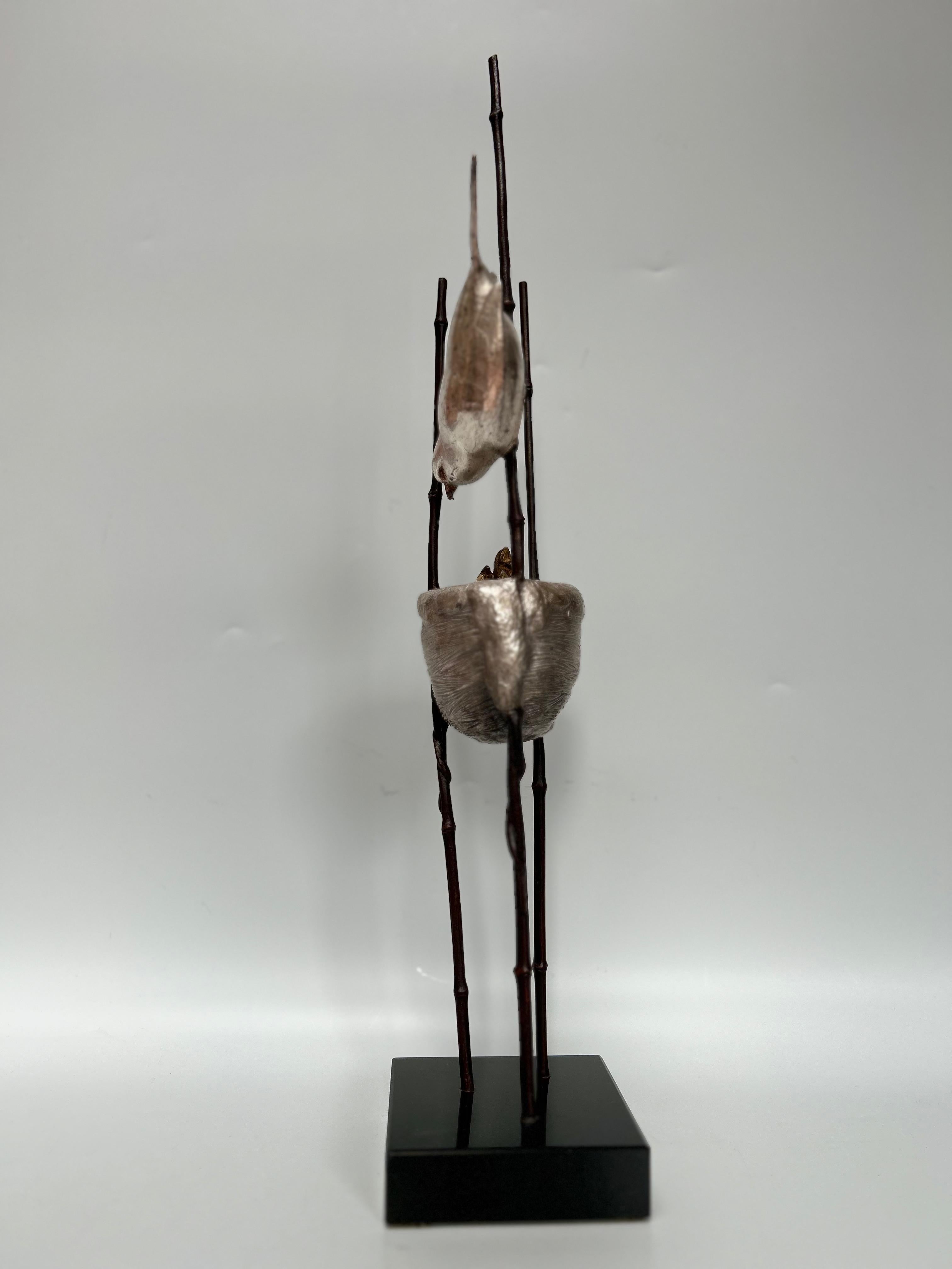 Art deco sculpture circa 1930.
“The nest” in silvered bronze on a black marble base.
In very good shape.

Total height: 50 cm
Width: 10.2cm
Depth: 10.2 cm
Weight: 2.4 kg

ANDRÉ-VINCENT BECQUEREL

Little is known about the origins of André-Vincent
