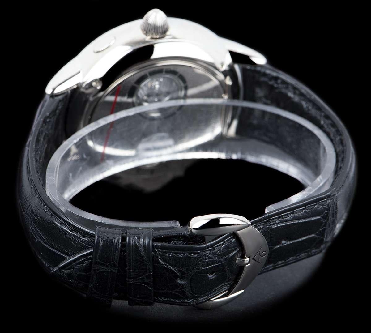 Round Cut Vincent Berard Ltd Edition Balancier Mysterieux Left-Handed Grey Skeleton Watch