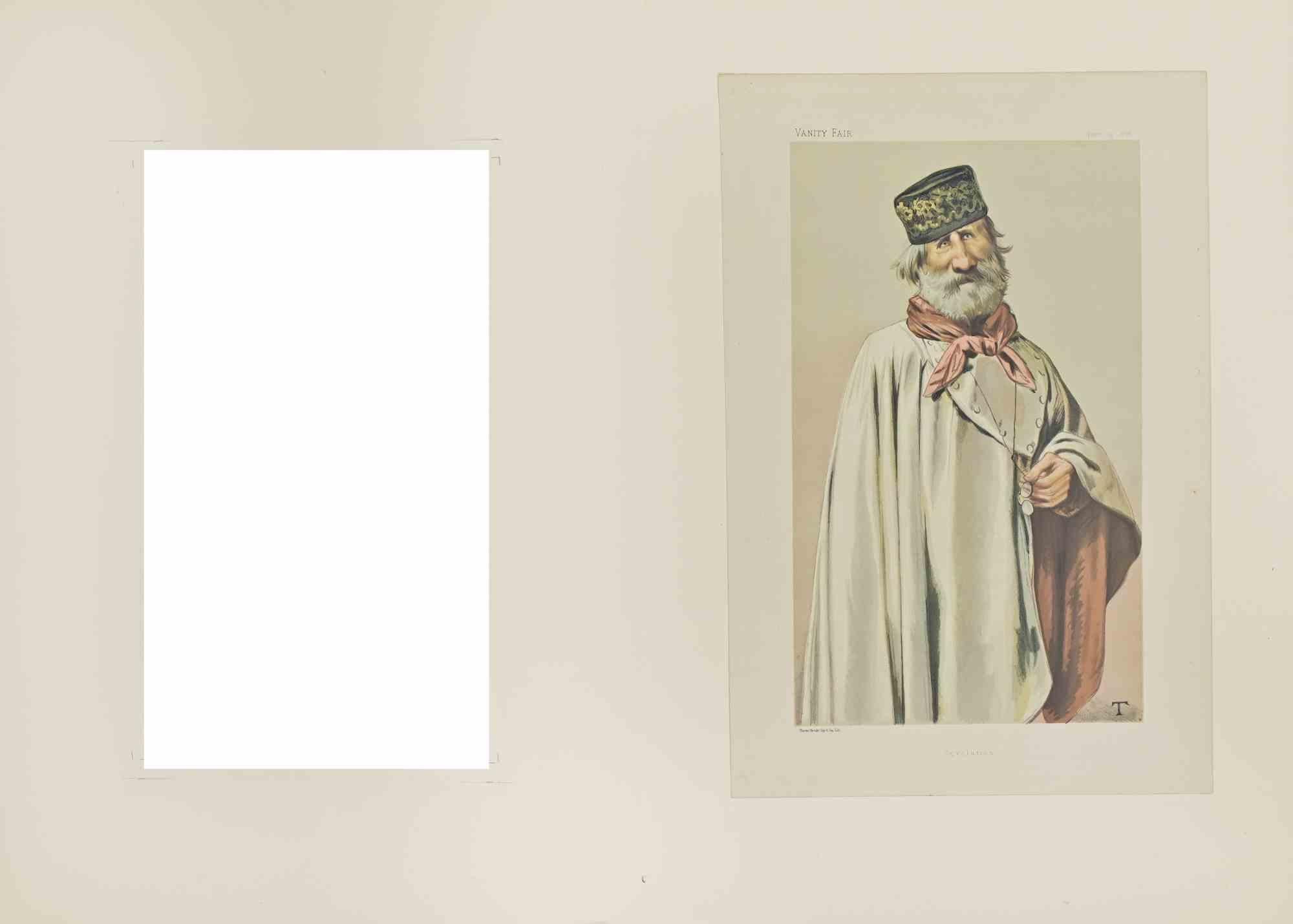 Revolution (Portrait of G. Garibaldi) - Lithograph by Vincent Brooks - 1878 For Sale 1