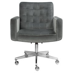 Silla de trabajo Vincent Cafiero en terciopelo gris grafito by Knoll