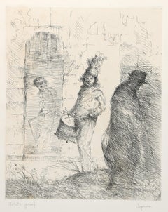 Drumming Man, Modern Etching by Vincent Capraro