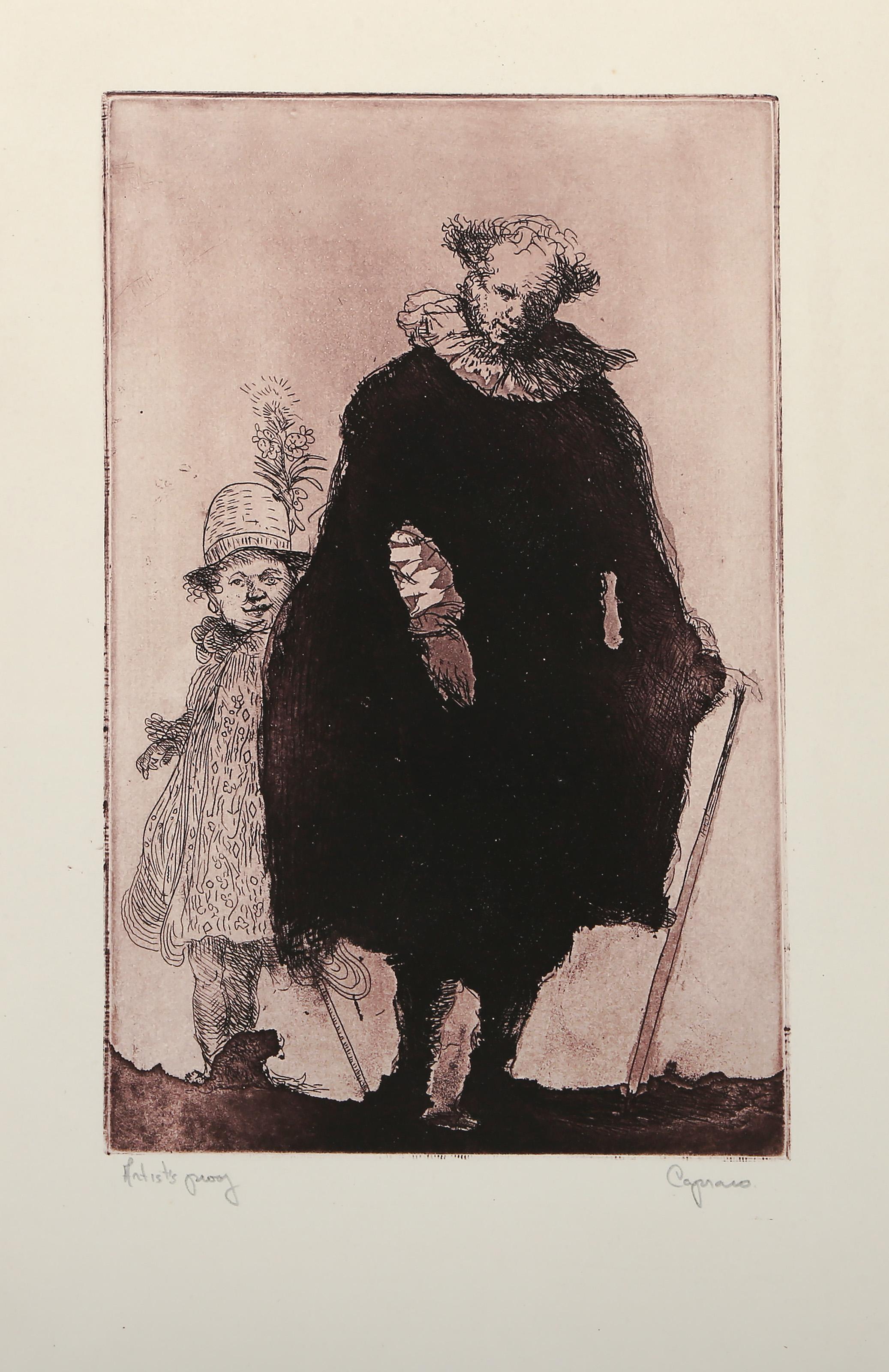 Man with a Ruff, Modern Etching and Aquatint by Vincent Capraro For Sale 1