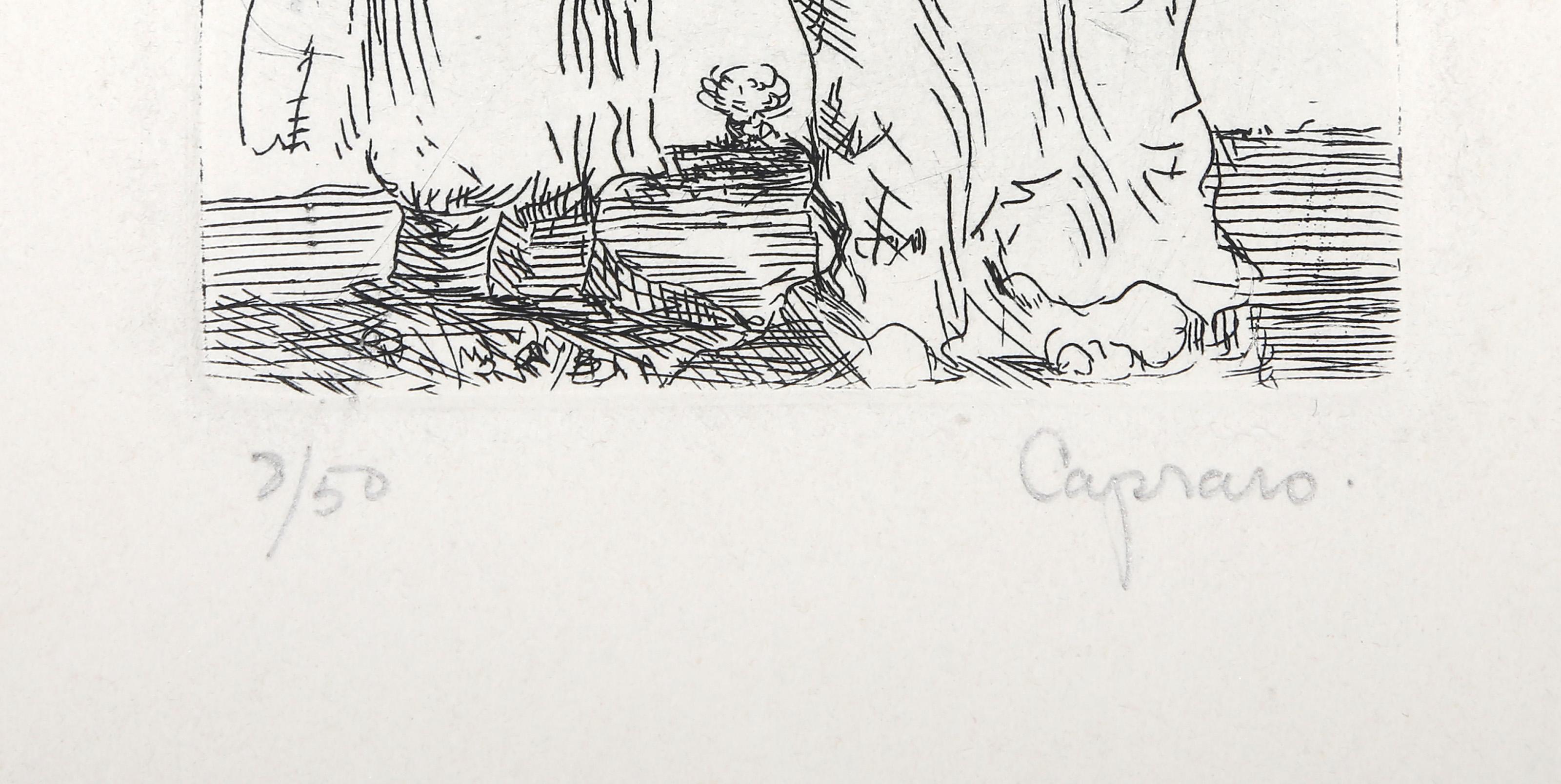 Two Men Arguing, Modern Etching by Vincent Capraro For Sale 3