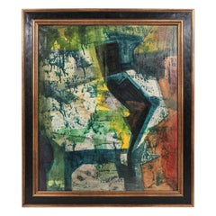 Peinture abstraite originale du milieu du siècle