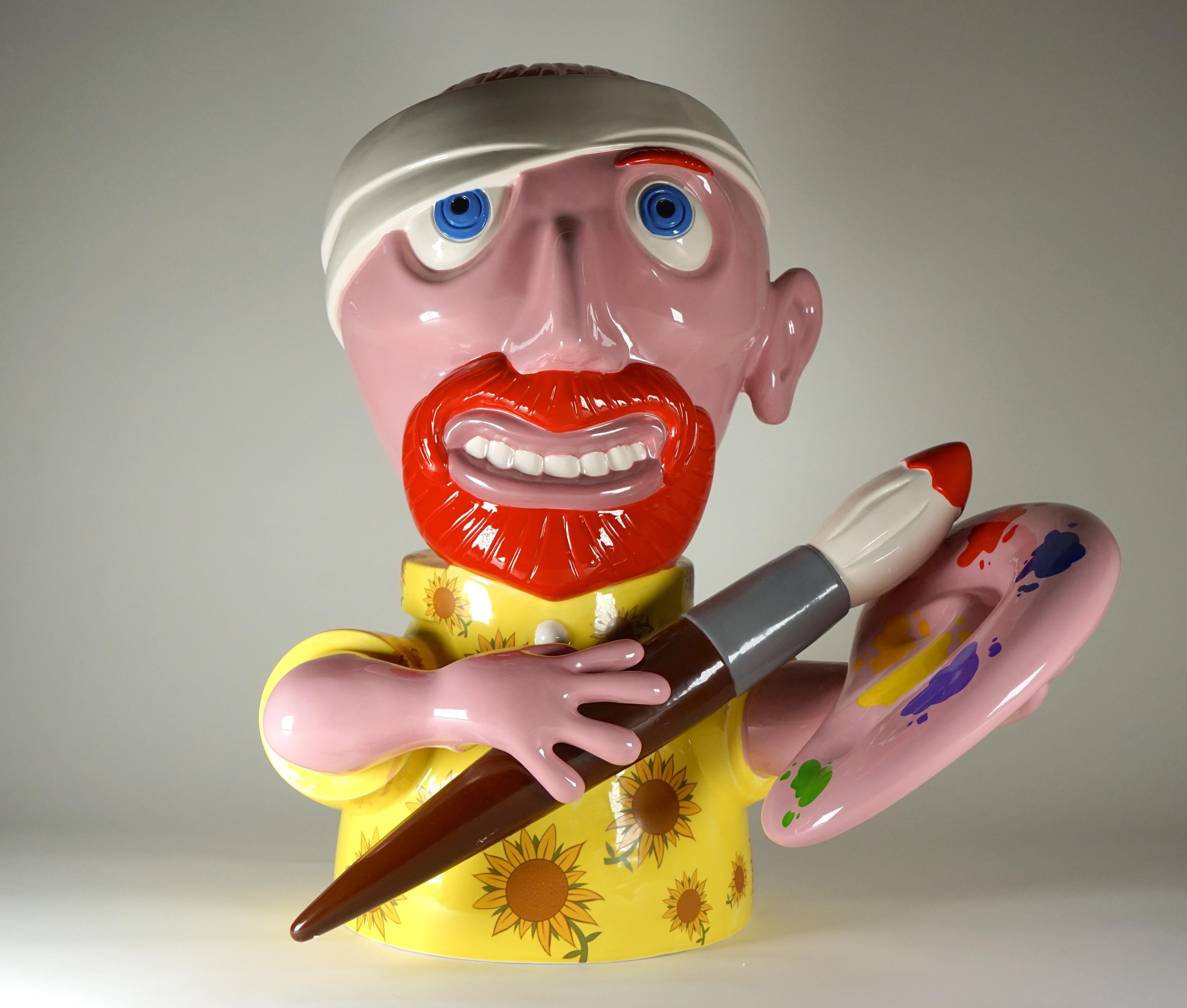 Enameled Vincent Ceramic Sculpture by Massimo Giacon for Superego Editions, Italy For Sale