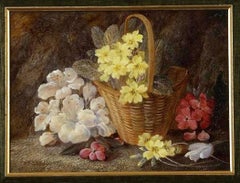 Vintage-Stillleben aus dem 19. Jahrhundert von Vincent Clare. Viktorianische Kunst.