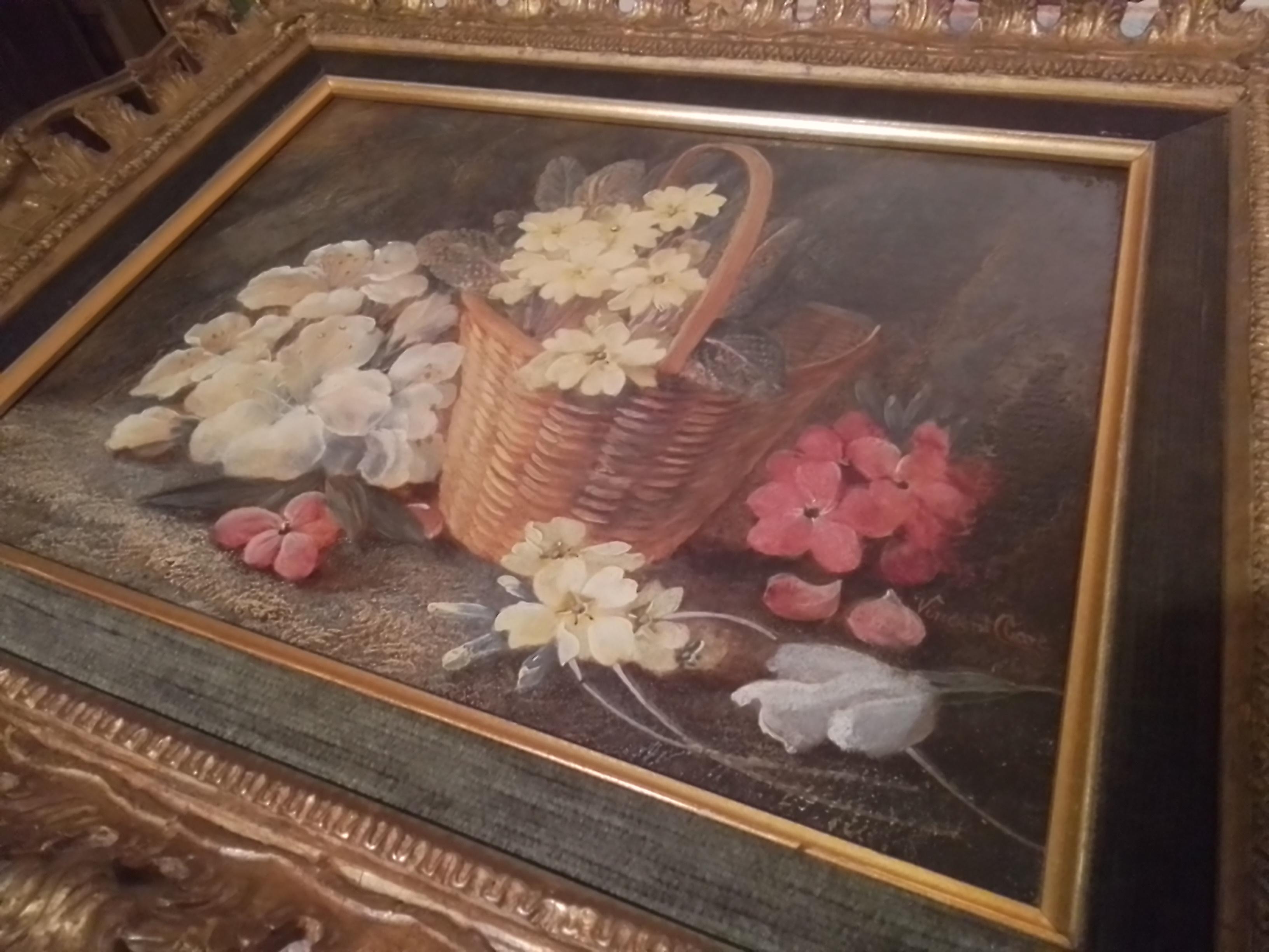 Quadro d'epoca di Vincent Clare - composizione artistica di natura morta - olio su tela. in vendita 7