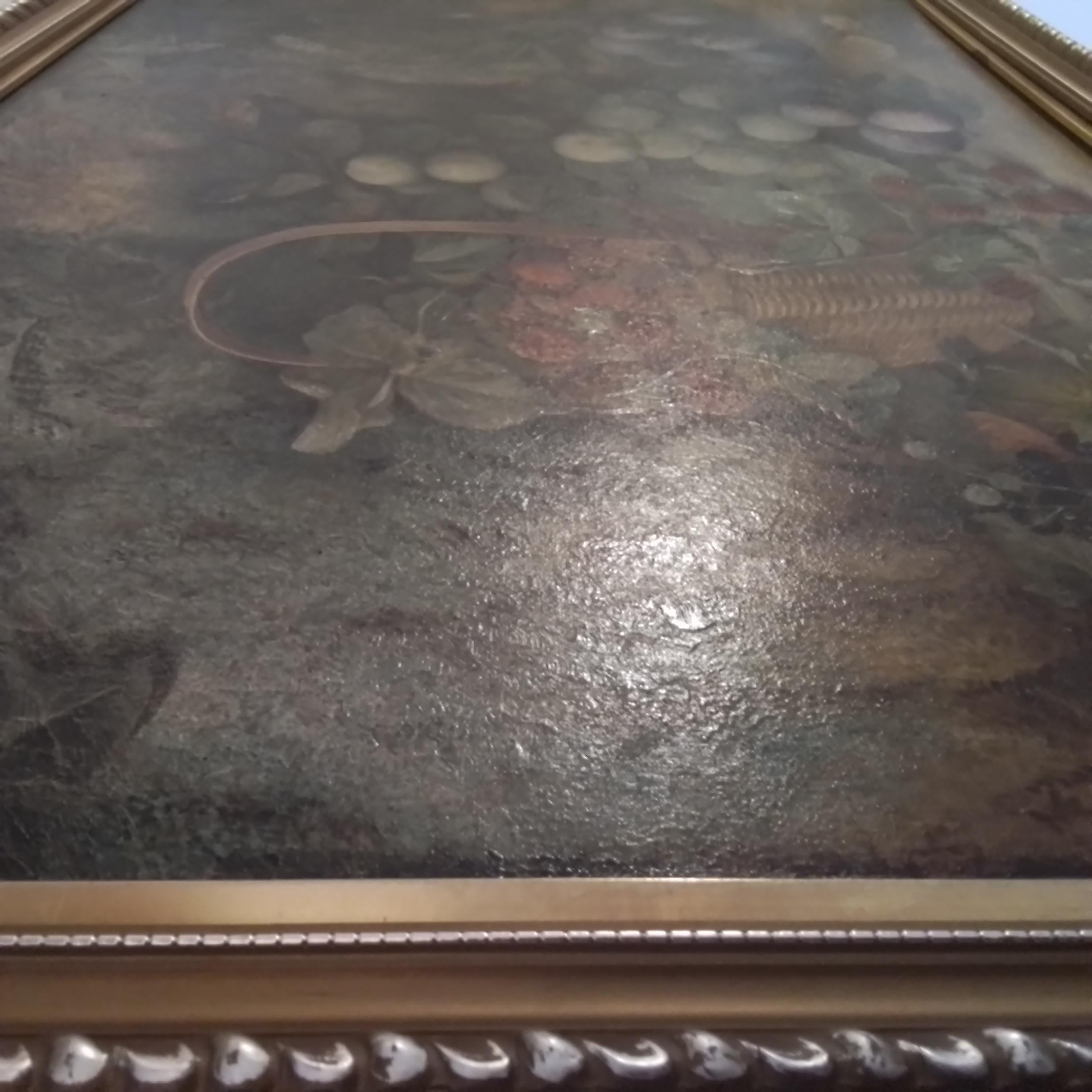 Quadro d'arte vintage di Vincent Clare - Grande composizione di frutta ad olio su tela in vendita 12