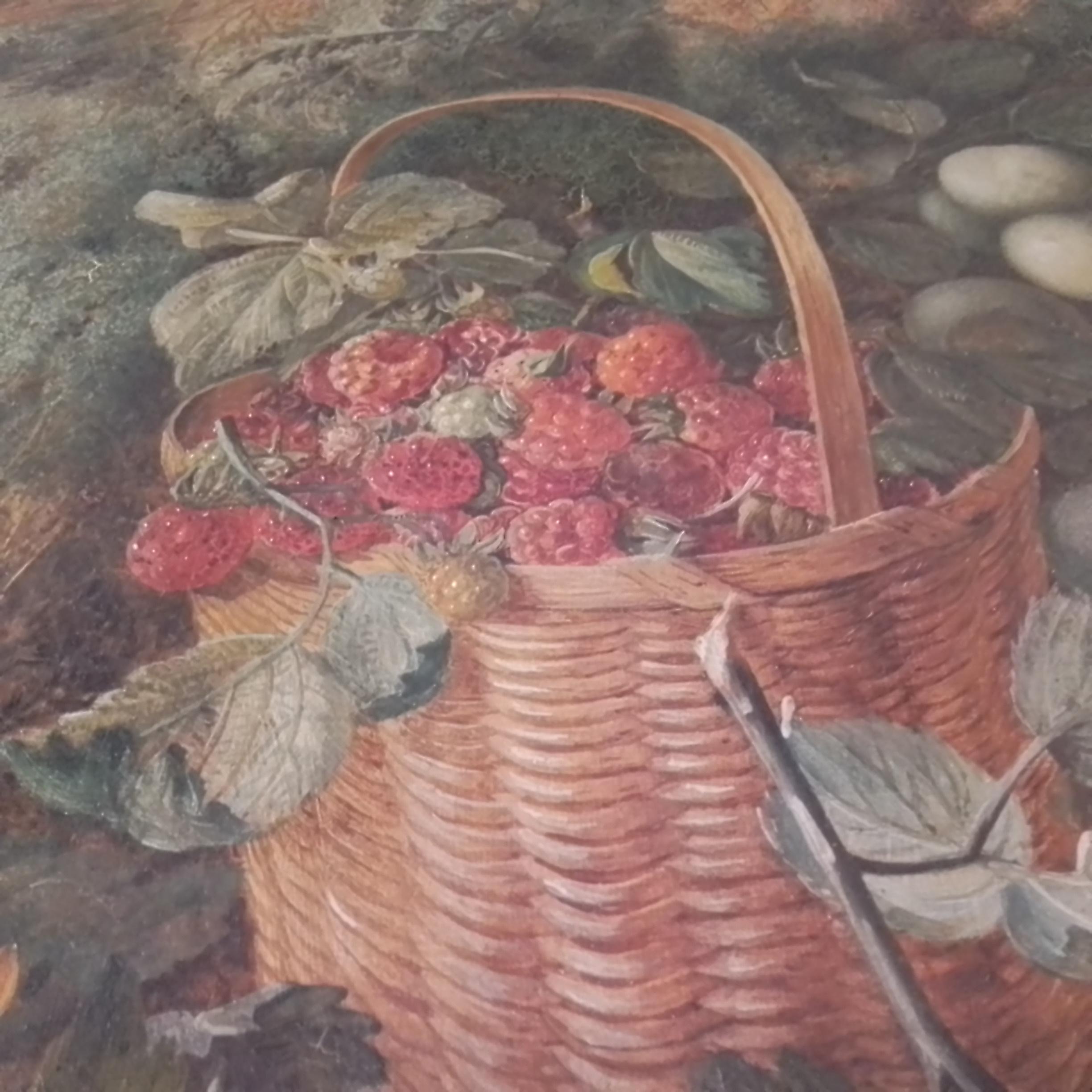 Quadro d'arte vintage di Vincent Clare - Grande composizione di frutta ad olio su tela in vendita 4