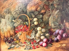 Still life painting of fruits by Vincent Clare, oil on canvas signed.
