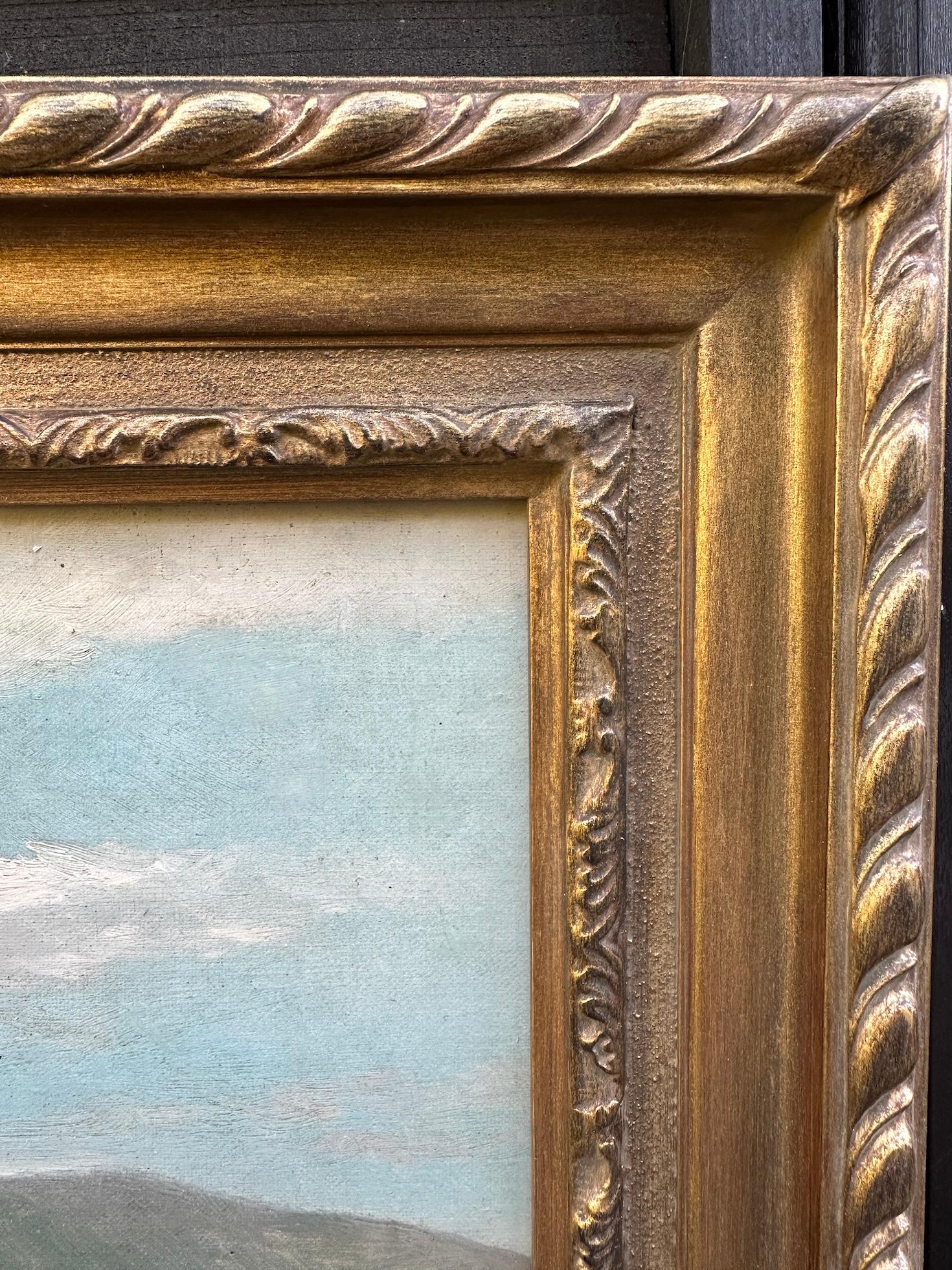 Huile du 19e siècle, moutons écossais des Highlands dans un paysage Highland Lock en vente 2