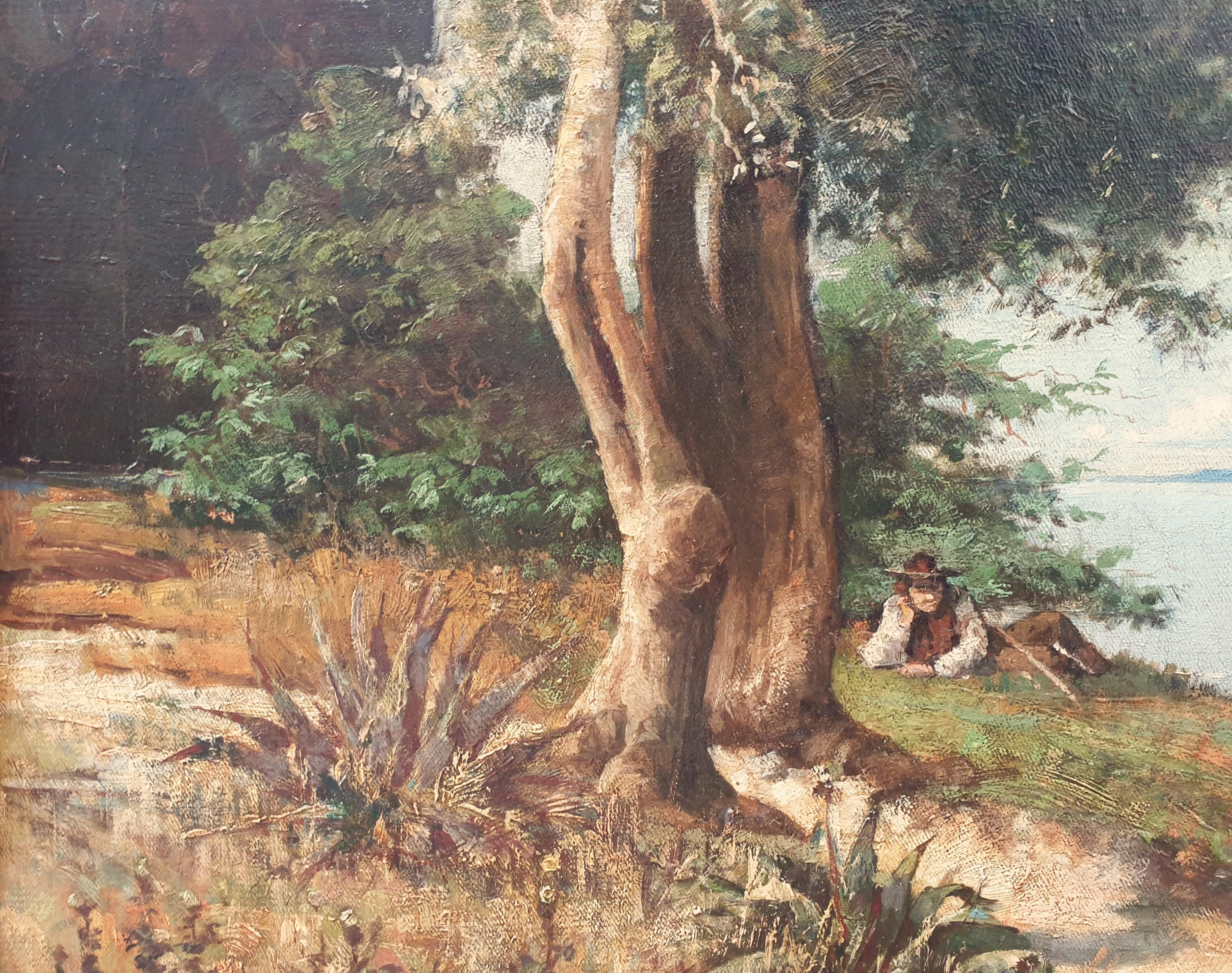 Pittura Paesaggio Costa Azzurra Pittura francese realista 19° COURDOUAN in vendita 2