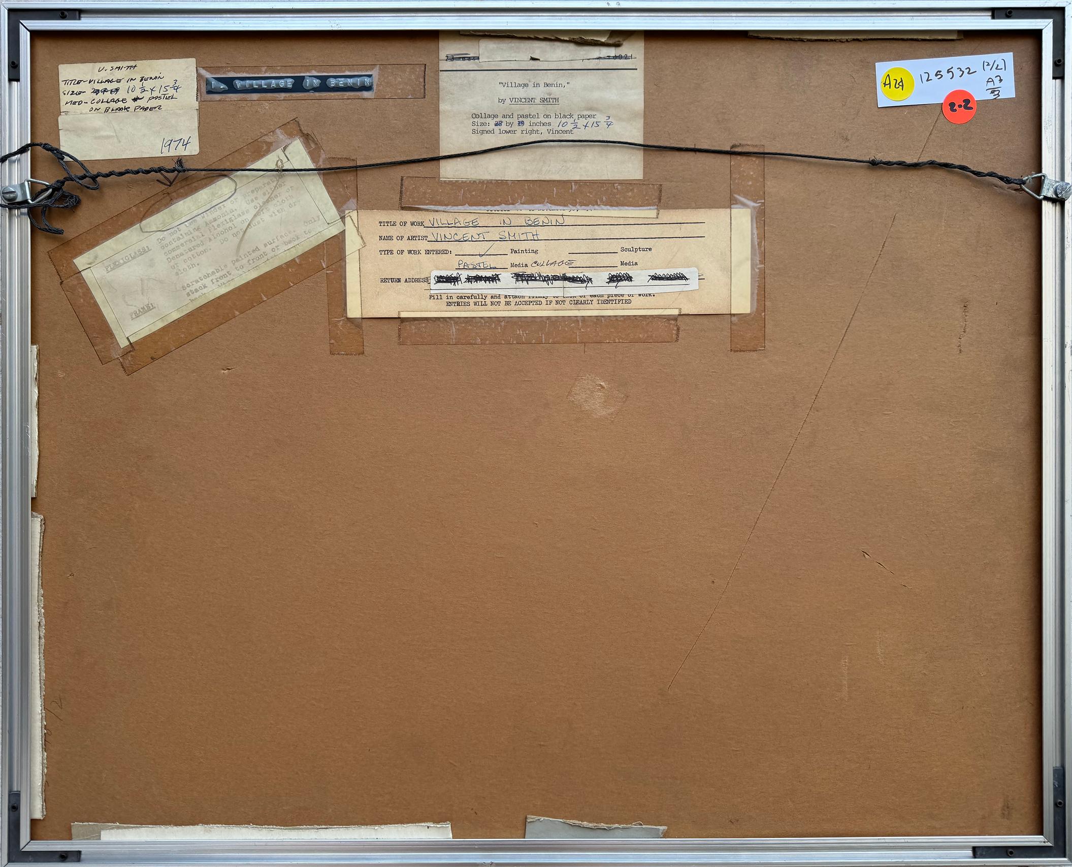 Aldea en Benín África - Artista afroamericano pinta África en la década de 1970 en venta 2