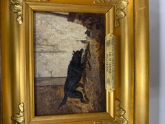 Vincent De Vos (belga, 1829-1875) Retrato de caza "Perro ratonero
