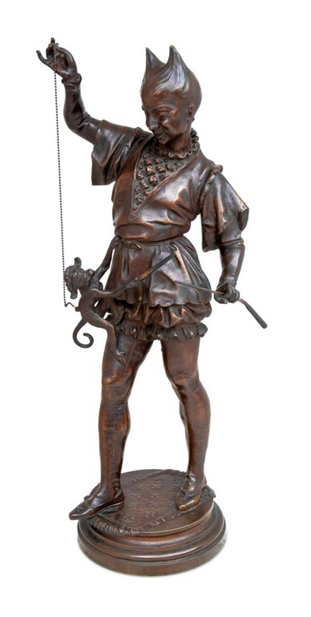 Vincent Desire Faure de Brousse Figurative Sculpture - Faure de Brousse "Mephistopheles & Monkey" Bronze