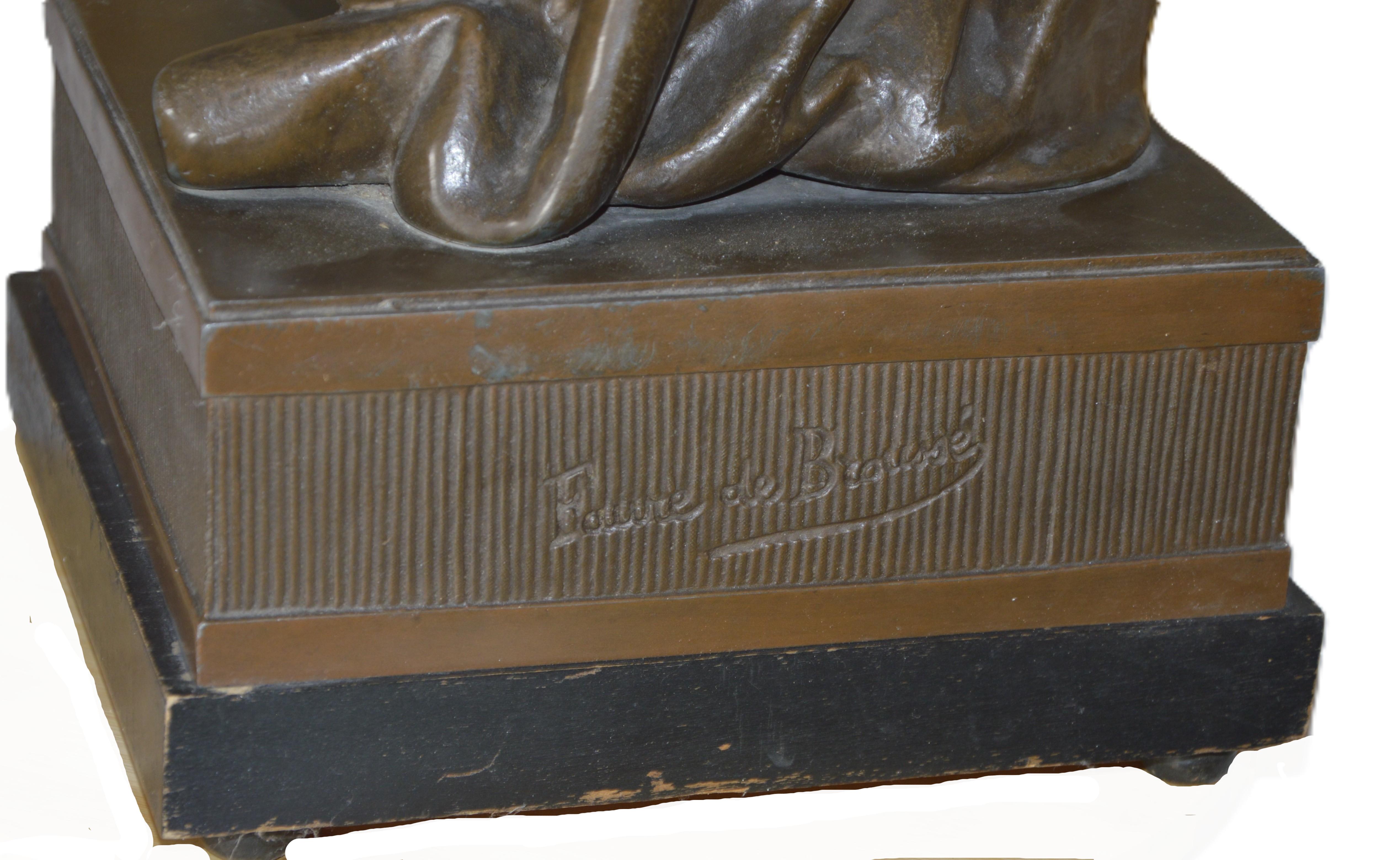 L'Abondance Art Nouveau - Figurative Sculpture Nero di Vincent Desire Faure de Brousse