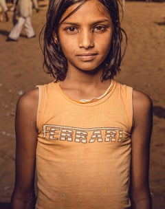 Pushkar 1: photograph of an Indian girl in a Ferrari shirt, in India, South Asia