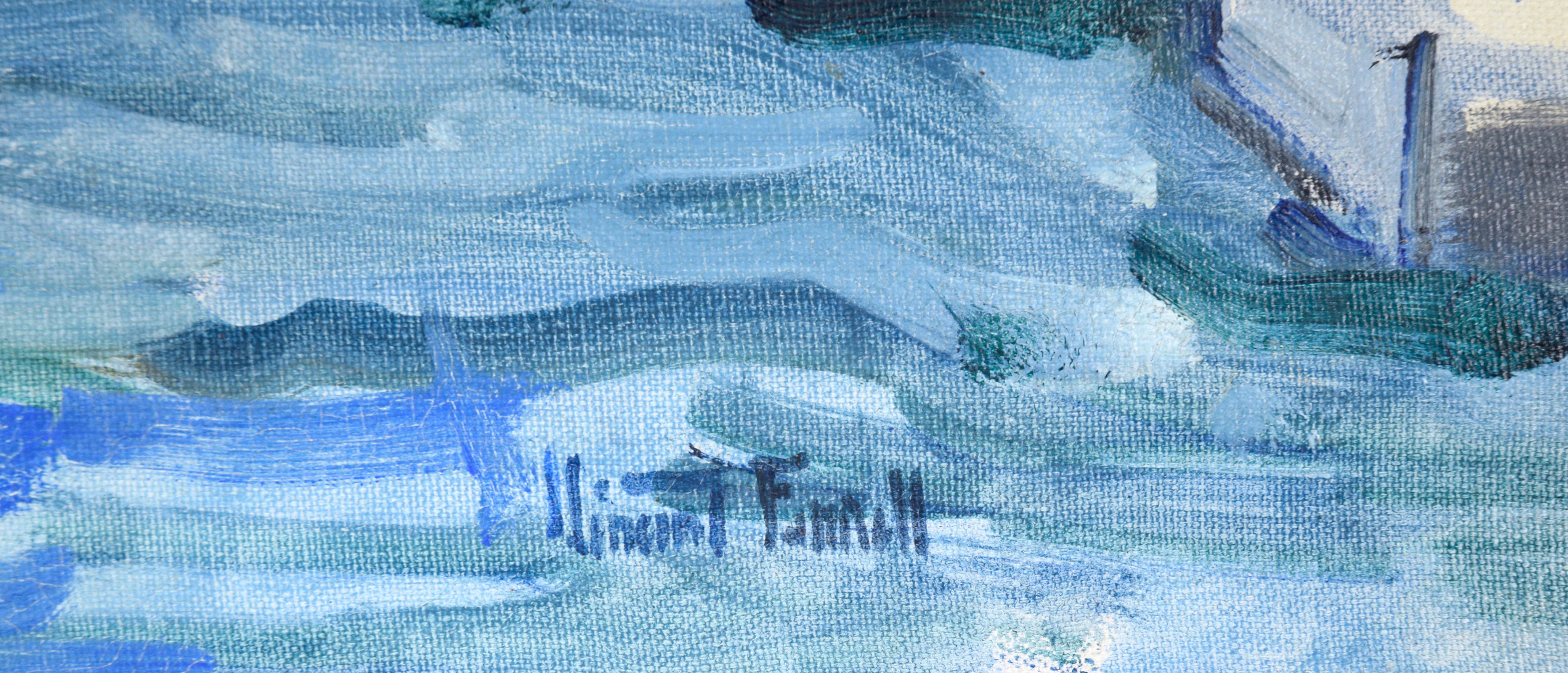 Calm Harbor Seascape with Lighthouse by Vincent Farrell Laguna Artist 6