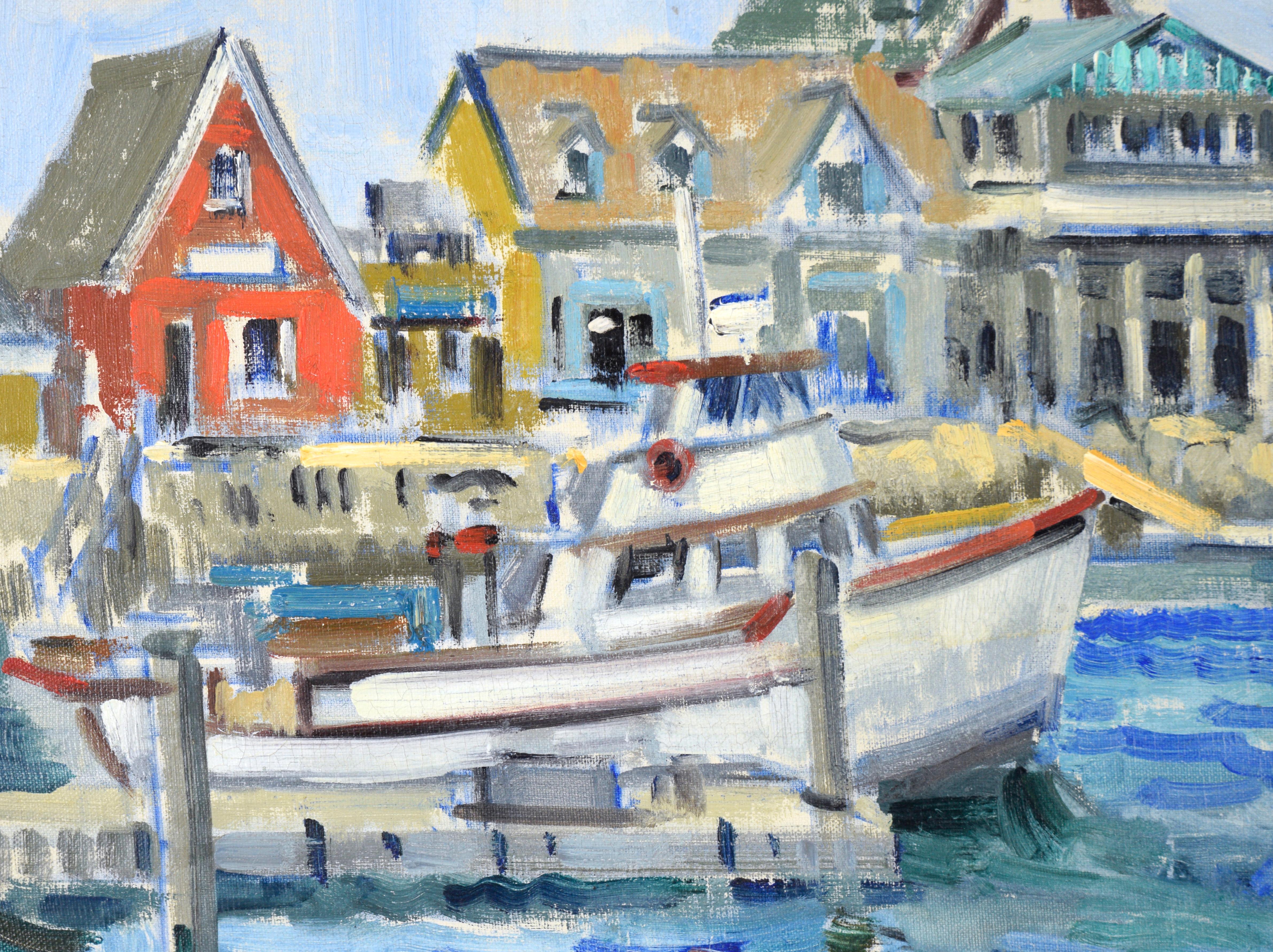 Calm Harbor Seascape with Lighthouse by Vincent Farrell Laguna Artist 1