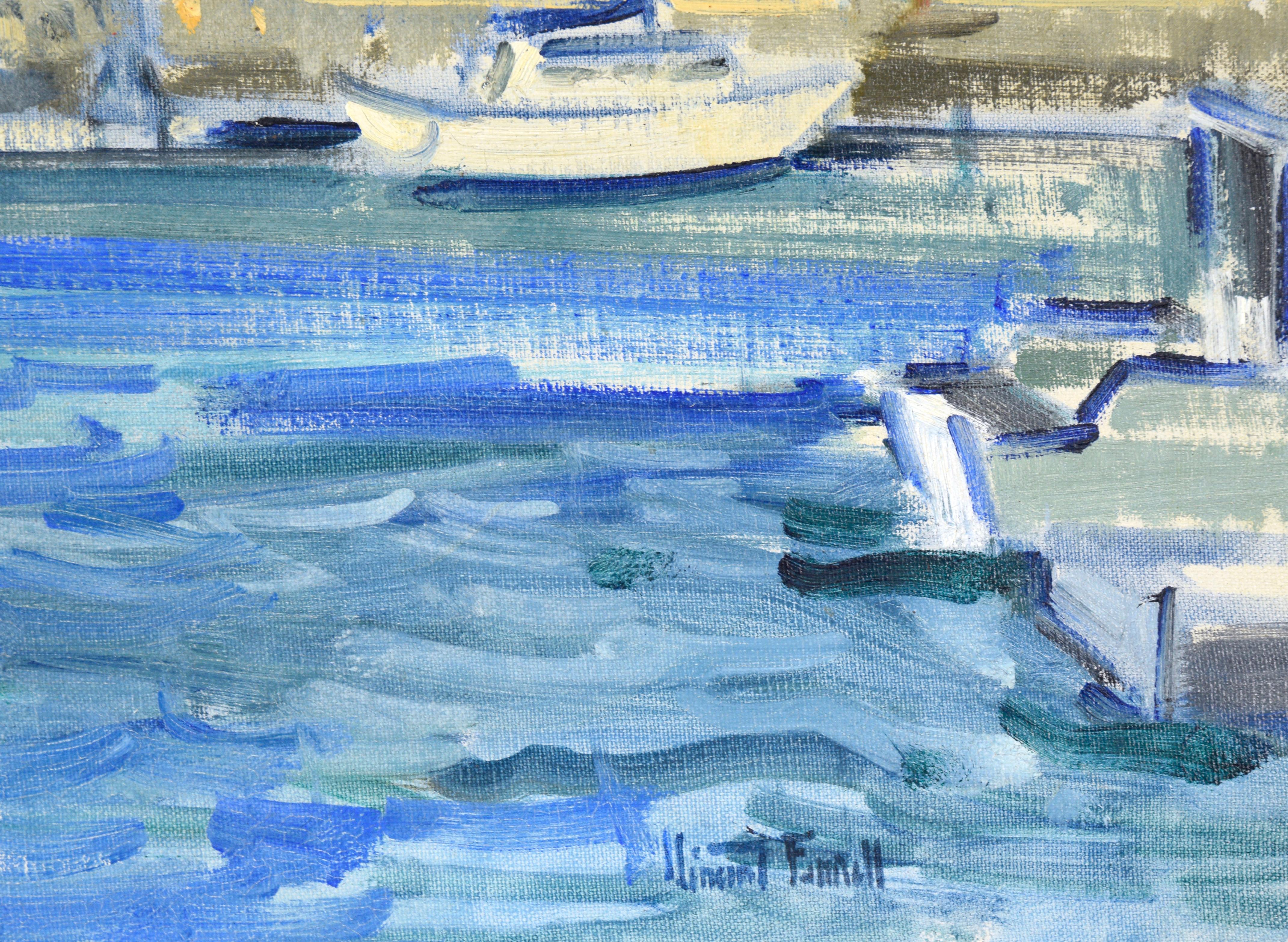 Calm Harbor Seascape with Lighthouse by Vincent Farrell Laguna Artist 4