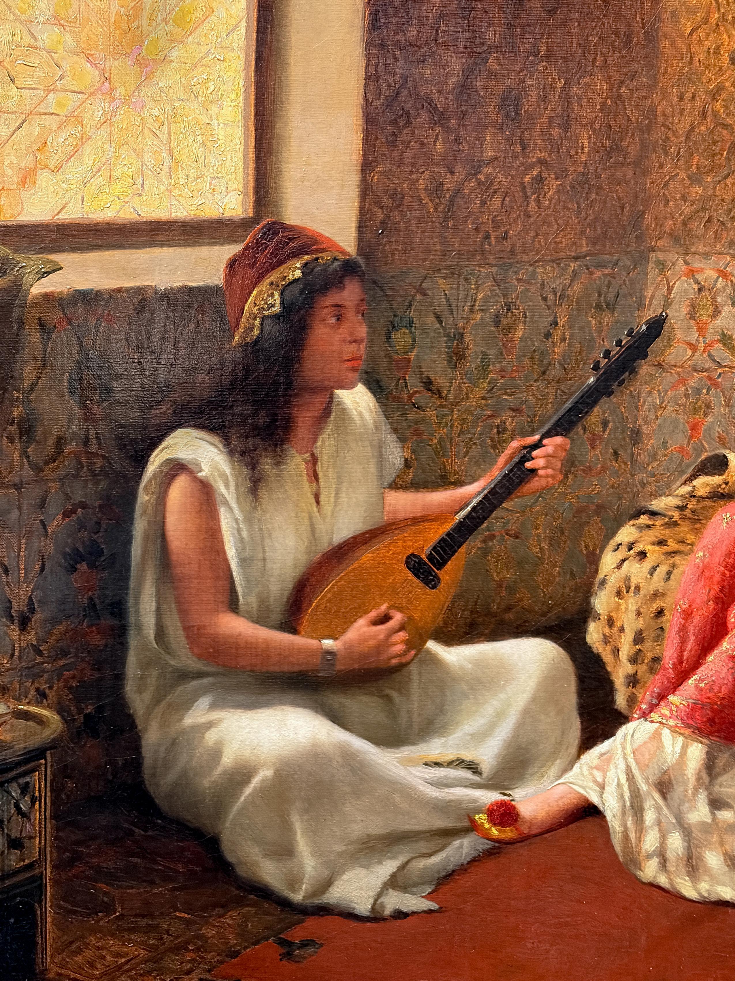 A Fine Stiepevich Orientalist Painting of a Lounging Odalisque in the Harem en venta 1