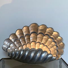 Vincent Garnier Pewter Clam Shell Table Lamp, 1950s
