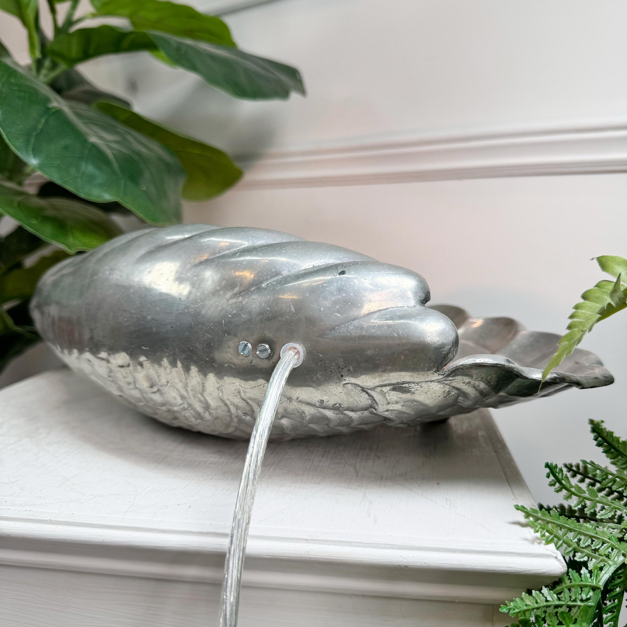 Vincent Garnier Pewter Clam Shell Table Lamp For Sale 2