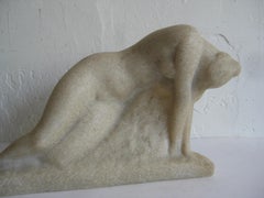 Vincent Glinsky Art Deco "Das Erwachen" Stein zusammengesetzte Nacktskulptur
