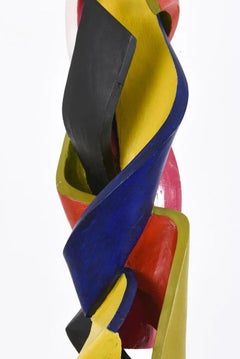 Vincent Gonzalez Large Sculpture in Polychrome Carved Oak, circa 1960