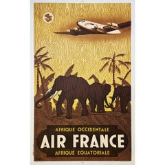 1948 poster to promote travel to West Africa and Equatorial Africa by Air France