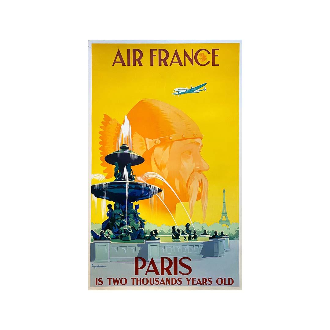 The 1949 original travel poster by Guerra for Air France, titled 