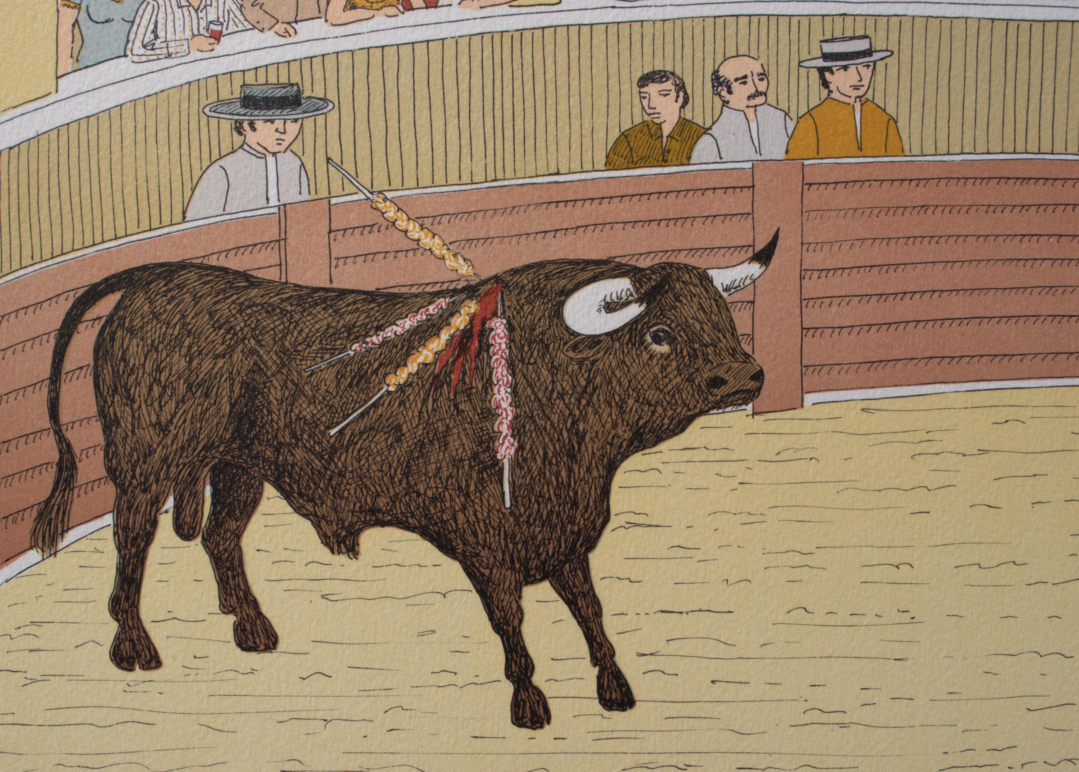 Horse : Bullfighting In Camargue - Original Lithograph, HANDSIGNED & Ltd /100 For Sale 1