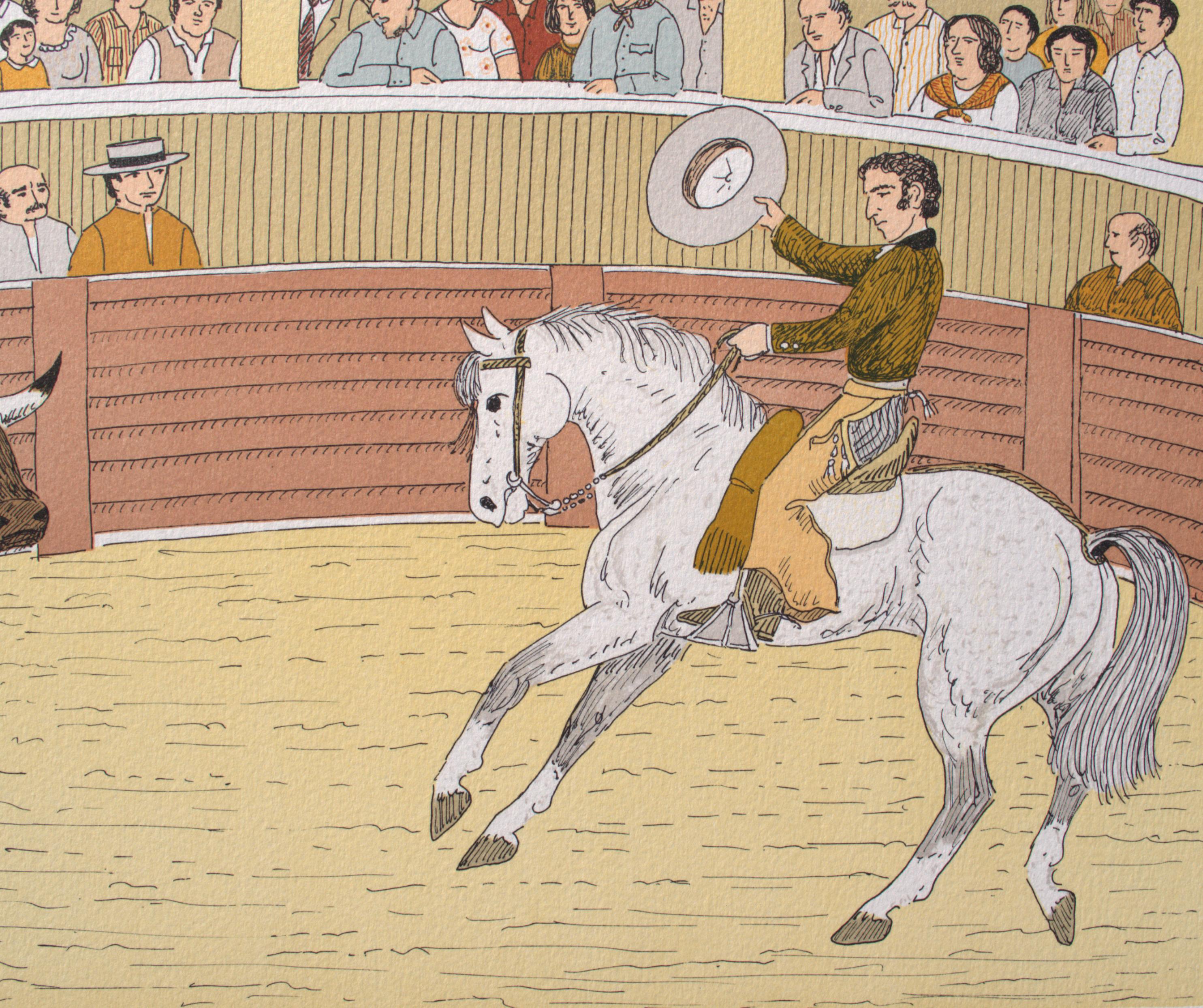 Horse : Bullfighting In Camargue - Original Lithograph, HANDSIGNED & Ltd /100 For Sale 2