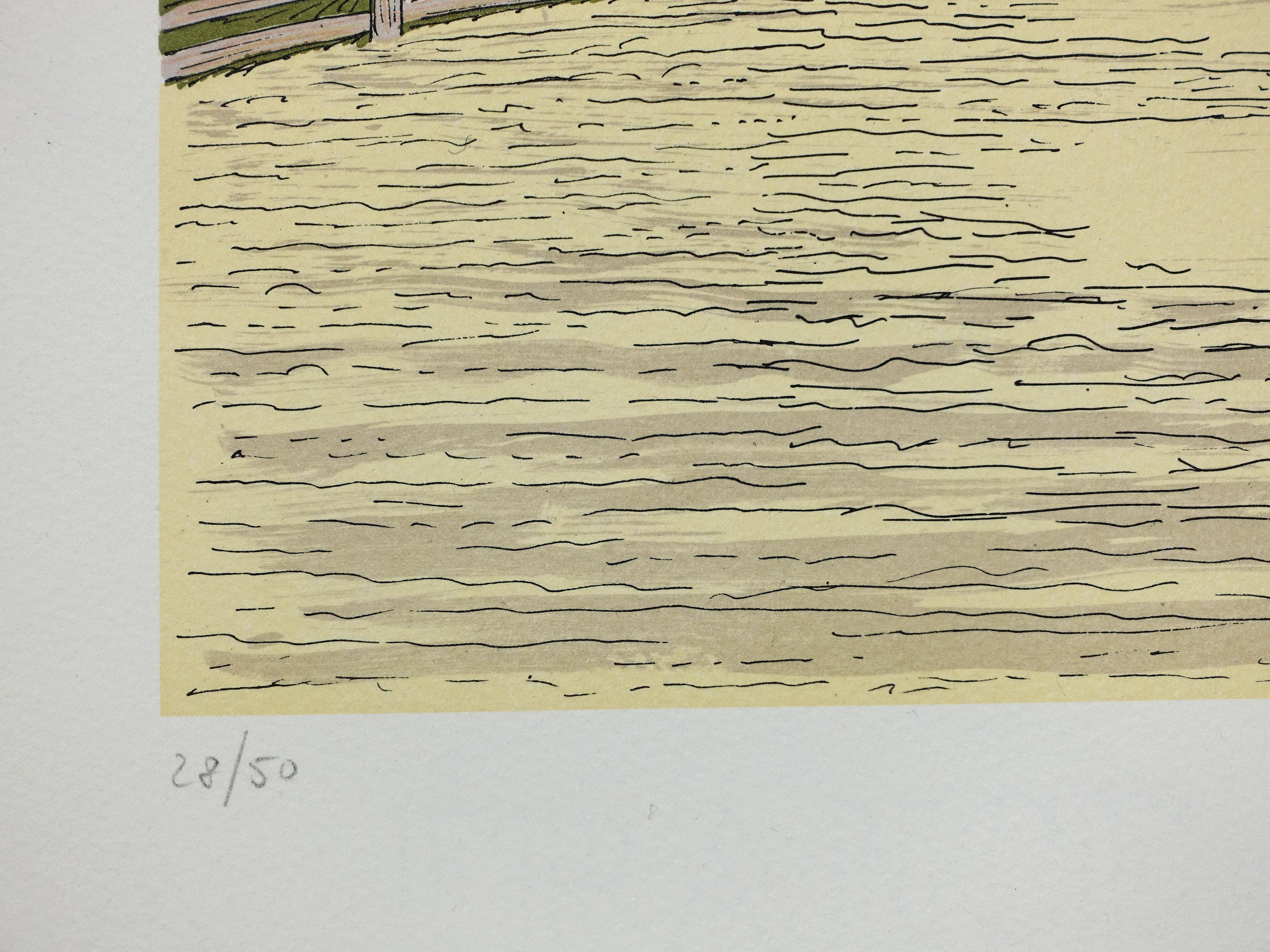 Caballo : Rodeo Canadiense - Litografía Original, FIRMADA A MANO & Ltd /50 - Animal Print Gris de Vincent Haddelsey
