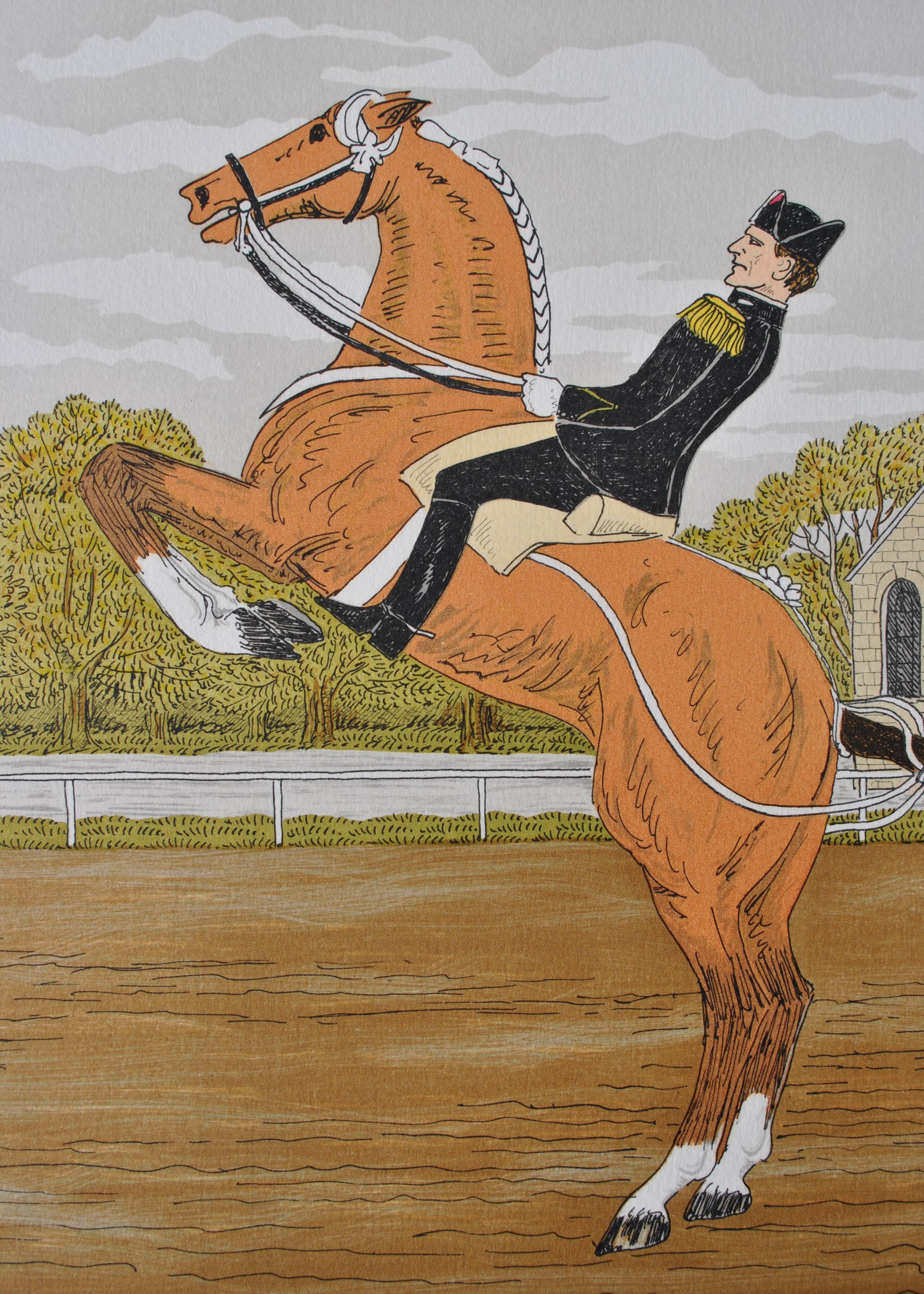 Horse : Cavalry School - Original Lithograph, HANDSIGNED & Ltd /50 For Sale 2