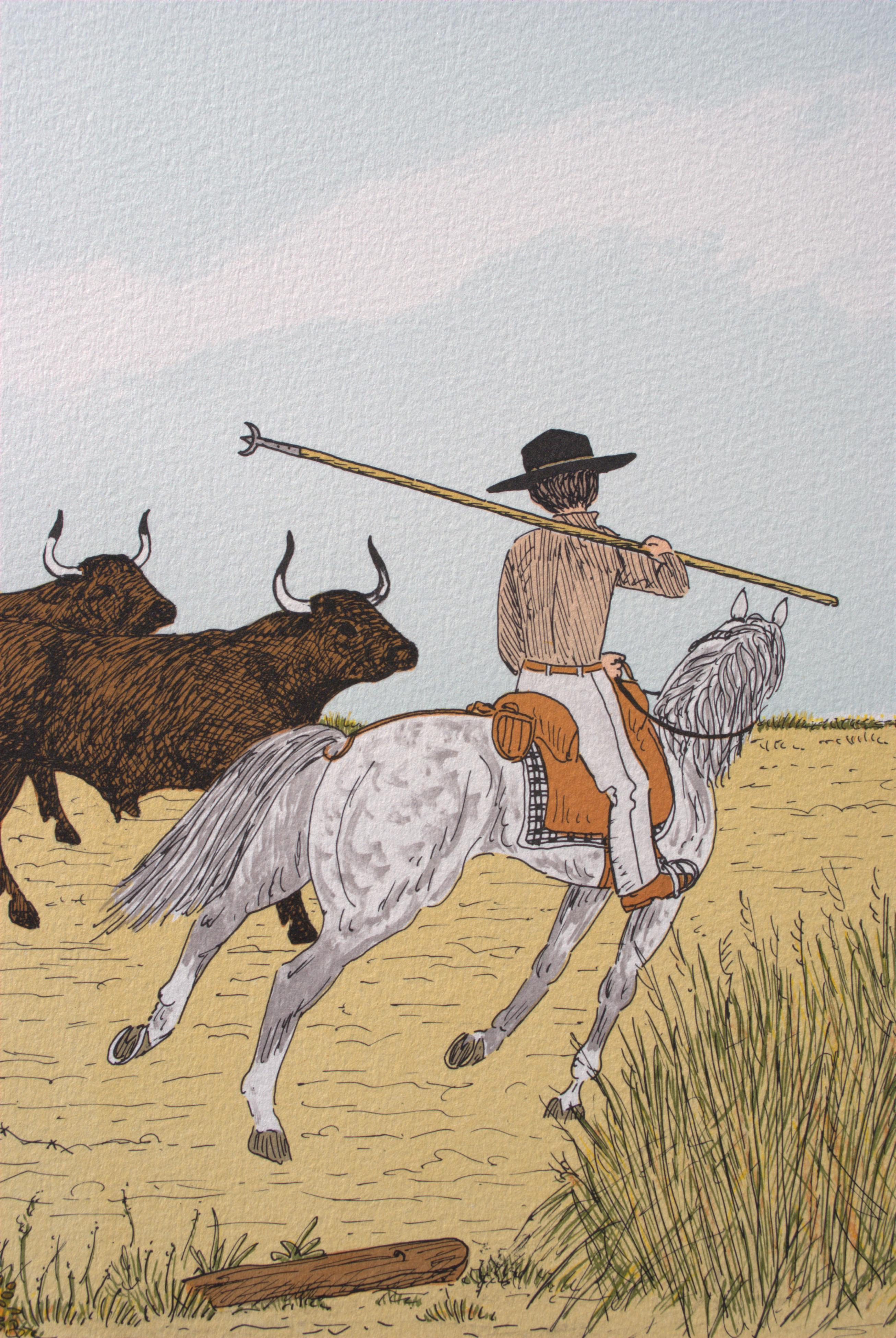 Cavallo :  Guardians Riders - Litografia originale, firmata a mano & Ltd /100 in vendita 1
