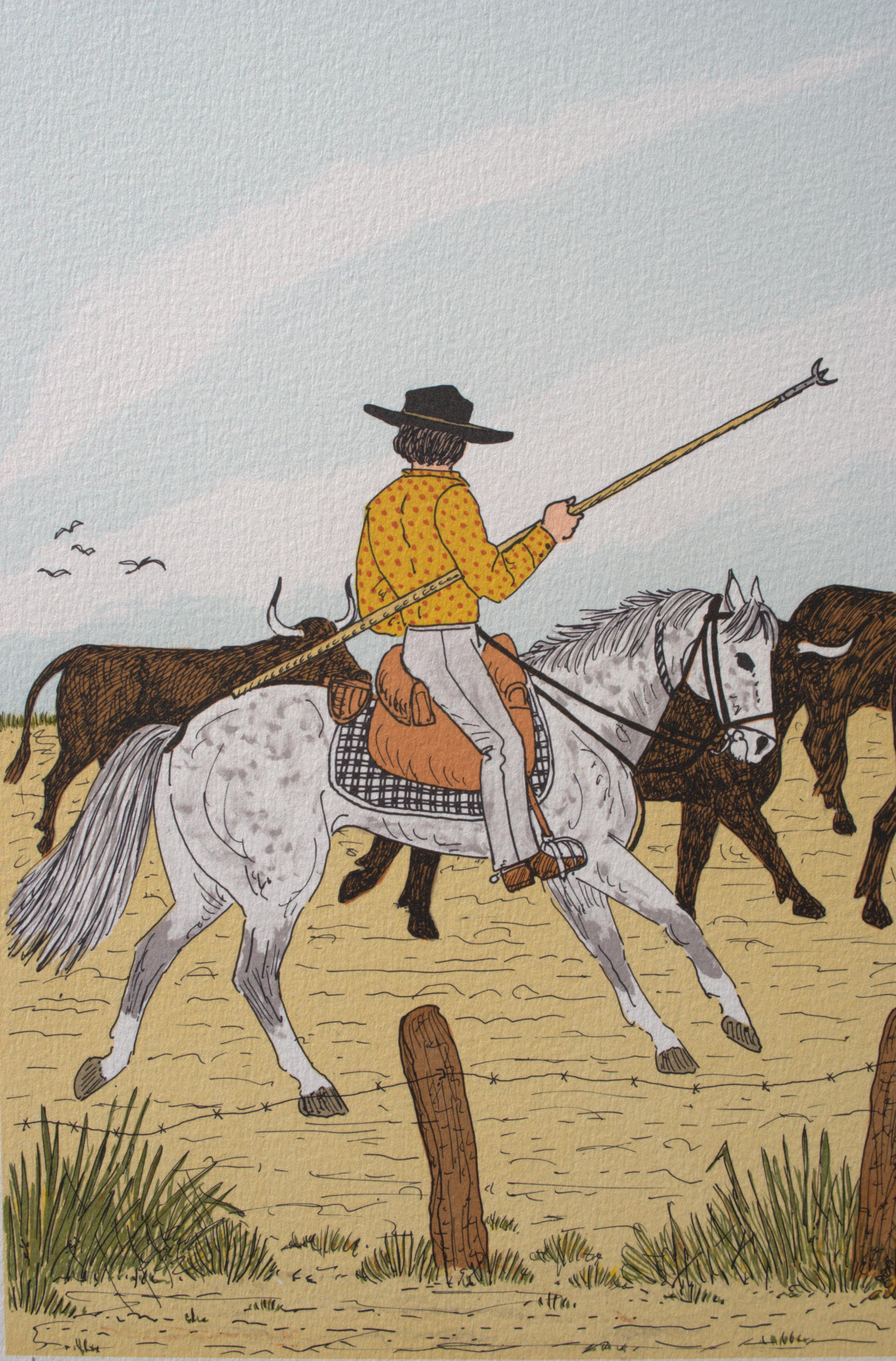 Cavallo :  Guardians Riders - Litografia originale, firmata a mano & Ltd /100 in vendita 2