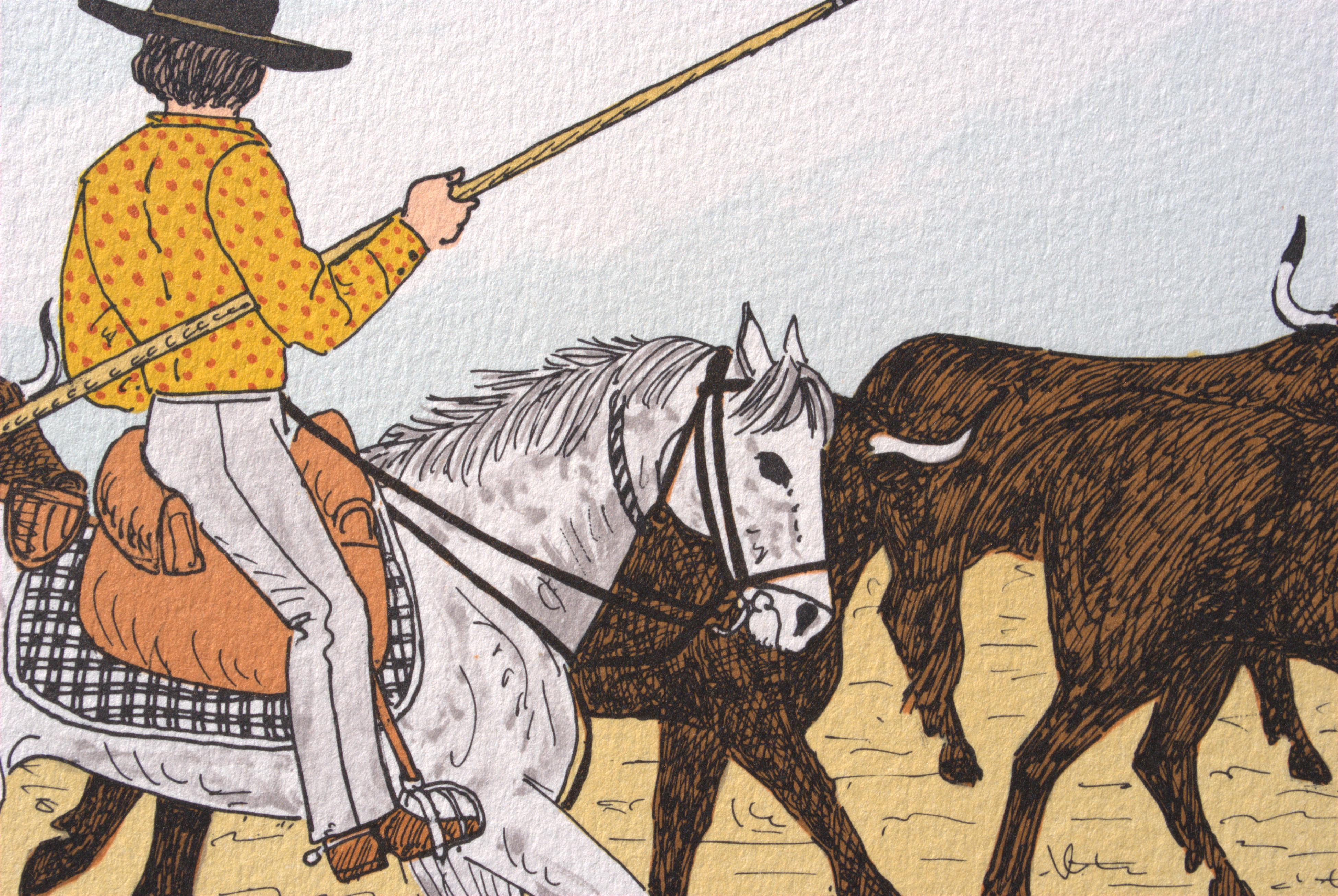 Cavallo :  Guardians Riders - Litografia originale, firmata a mano & Ltd /100 in vendita 3
