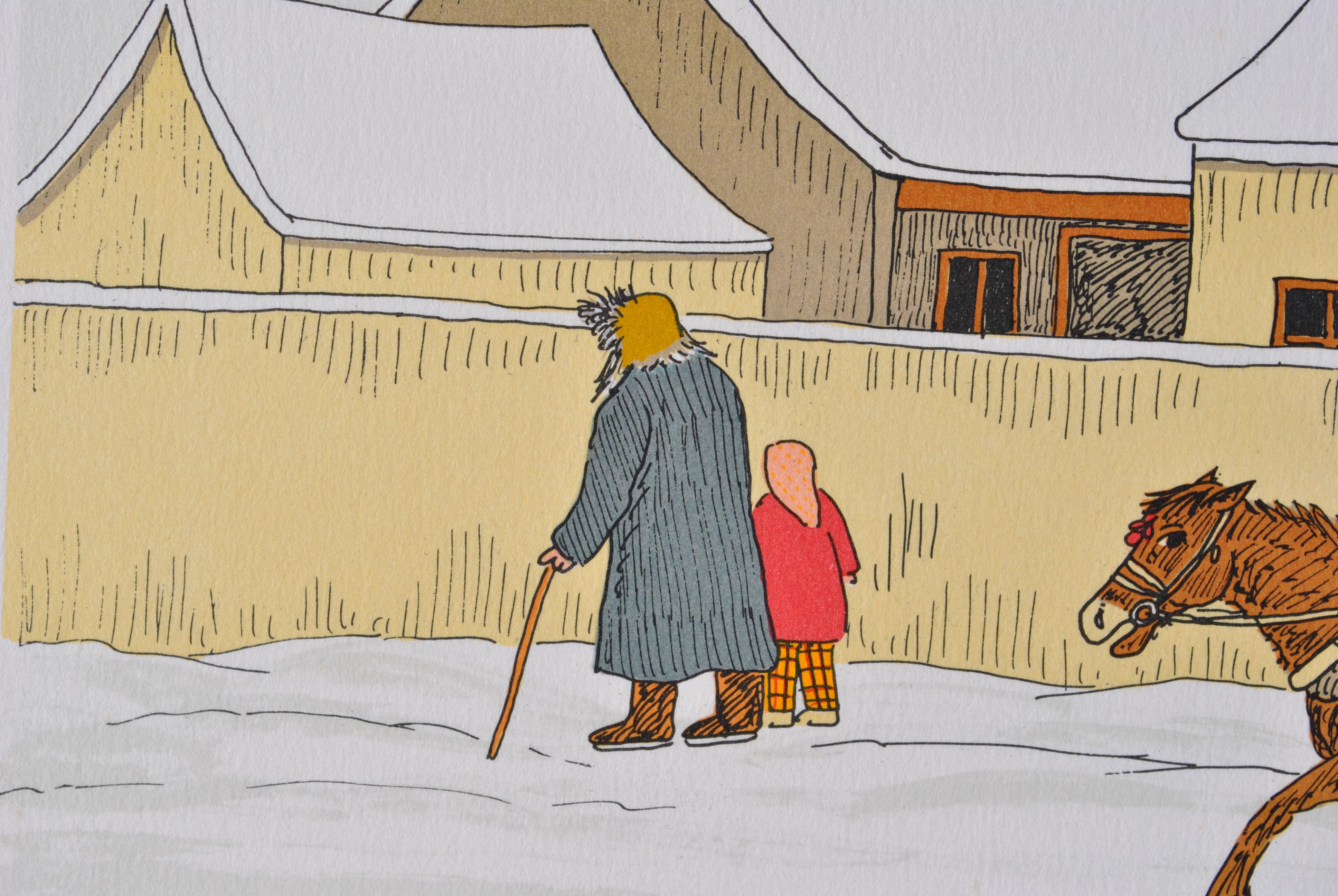 Horse : Hitching In Winter - Original Lithograph, HANDSIGNED & Ltd /100 For Sale 3