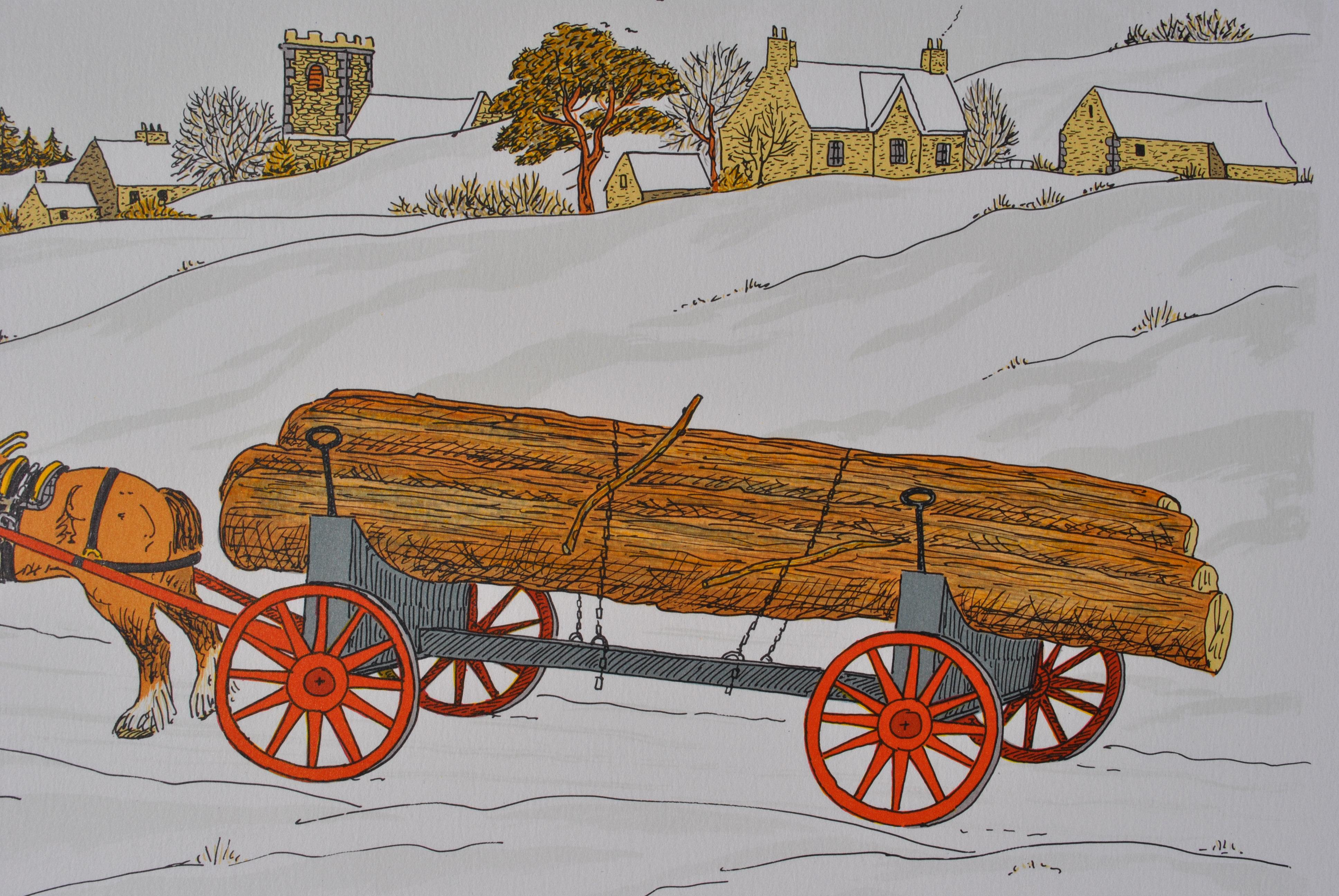 Horse :  Hitching In Winter - Original Lithograph, HANDSIGNED & Ltd /100 For Sale 3